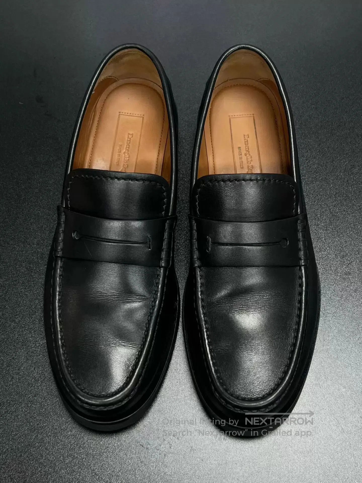 Ermenegildo Zegna Black Leather Slip-On Loafers Size 7.5. Size US 7.5 / EU 40-41 - 3 Thumbnail