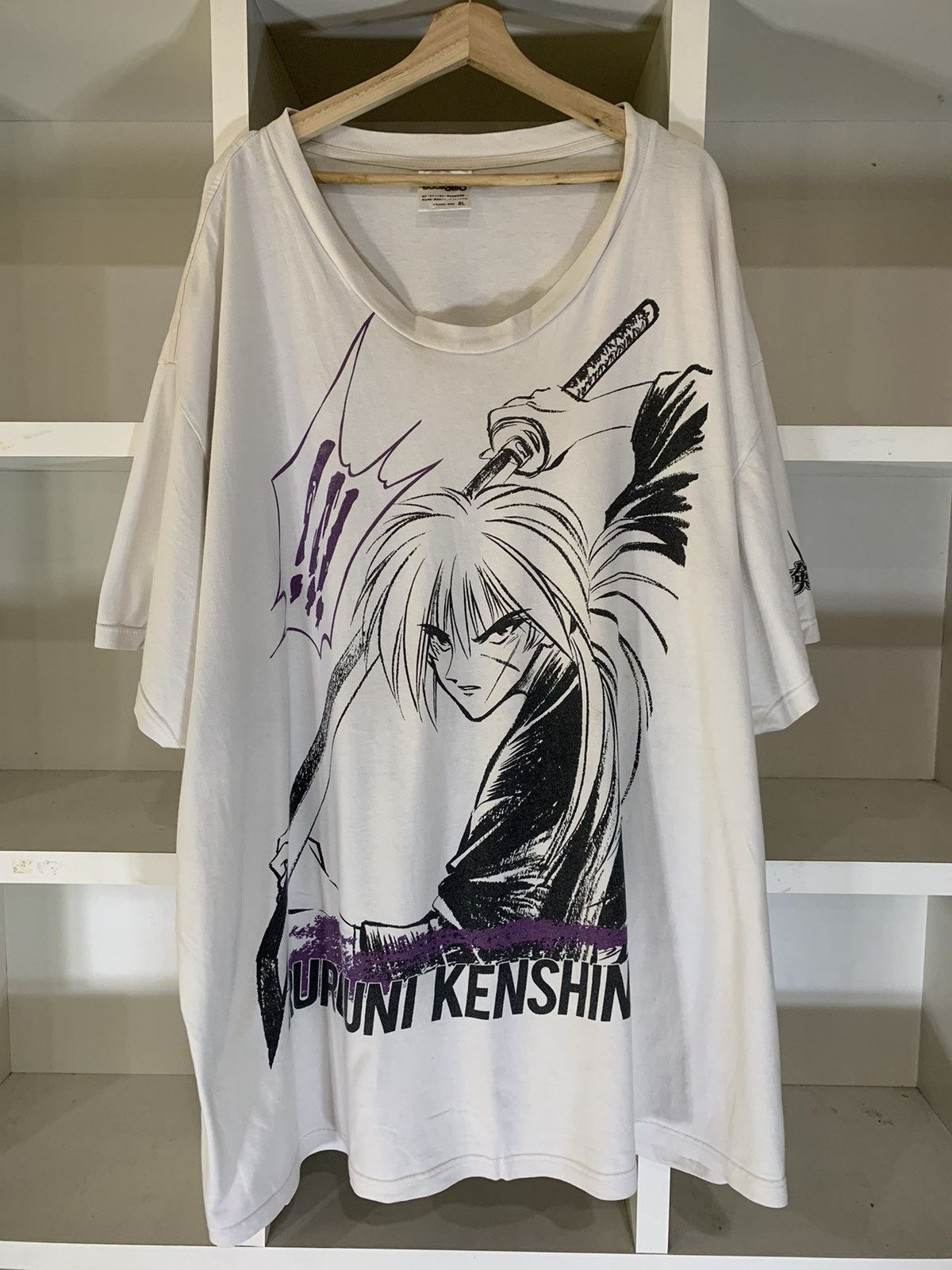 image of Cartoon Network x Vintage Rurouni Kenshin Oversize Tee in White, Men's (Size 2XL)