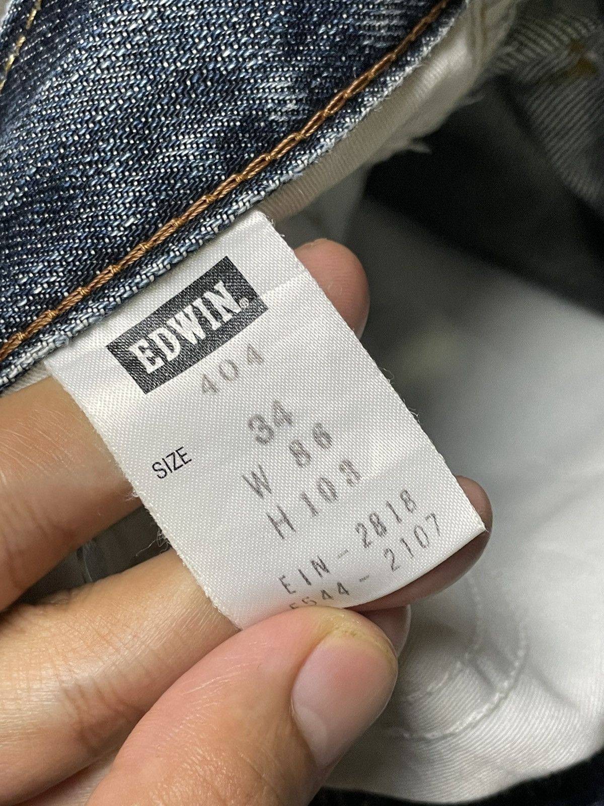 Edwin × Vintage Vintage EDWIN 404 Ripped Straight Cut Jeans (92) Size US 34 / EU 50 - 9 Thumbnail