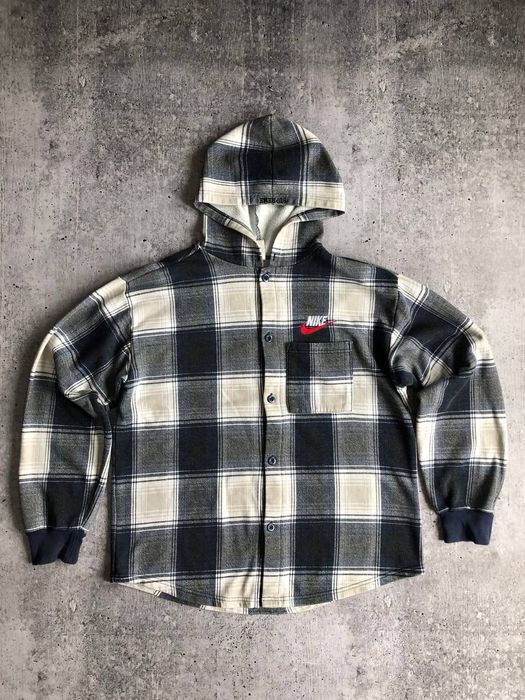 Nike supreme flannel outlet hoodie