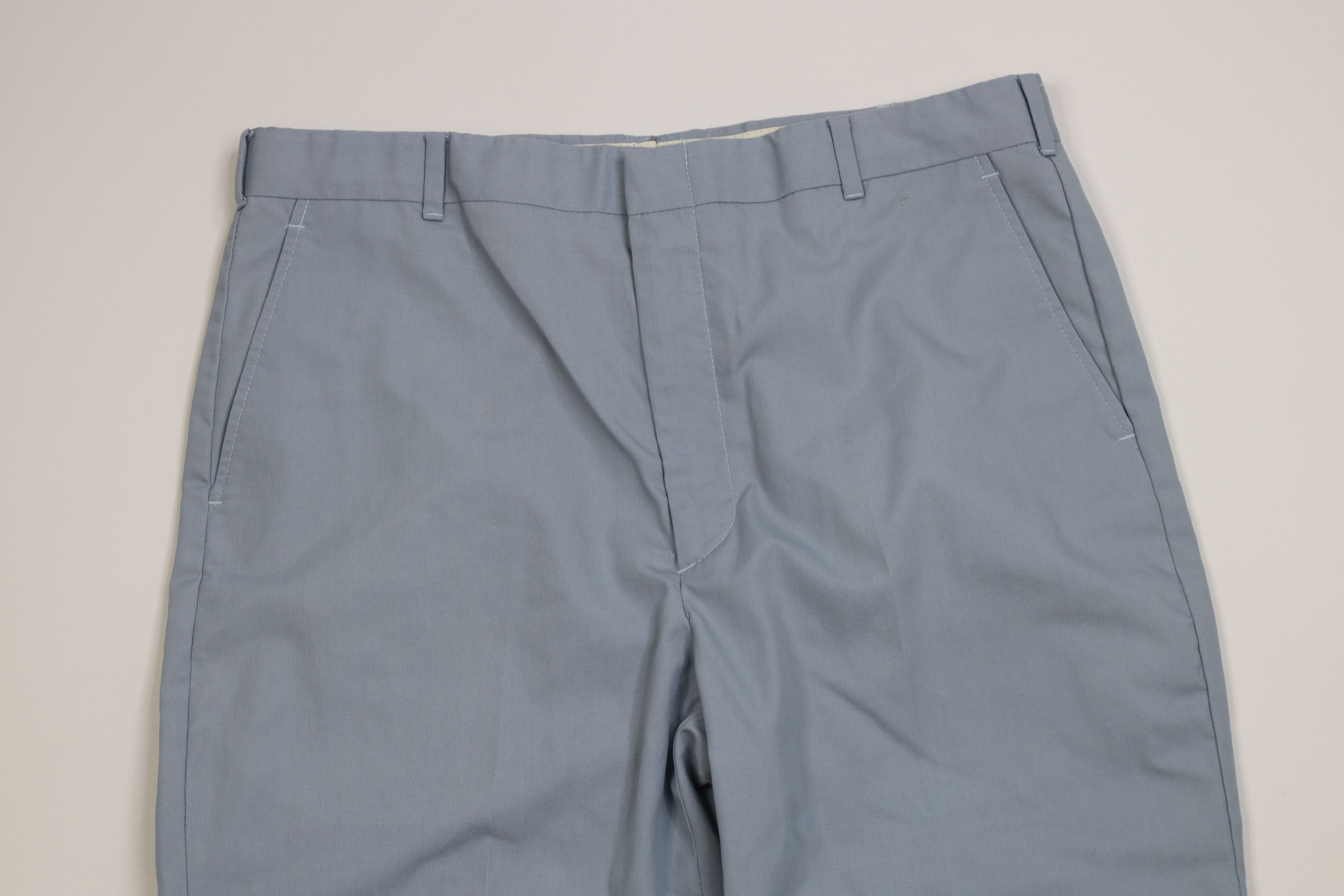 Vintage Vintage 70s Streetwear Wide Leg Chino Pants Light Blue Size US 32 / EU 48 - 2 Thumbnail