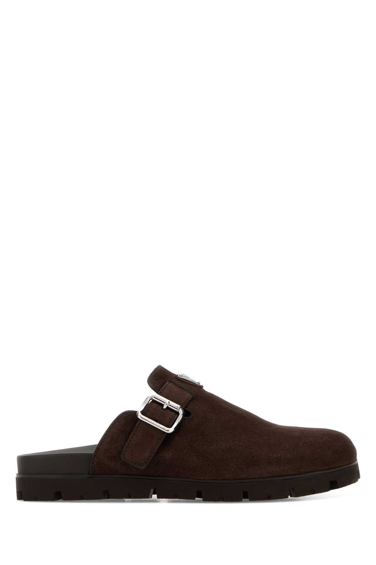 Prada Dark Brown Suede Slippers Size US 7 / EU 40 - 1 Thumbnail