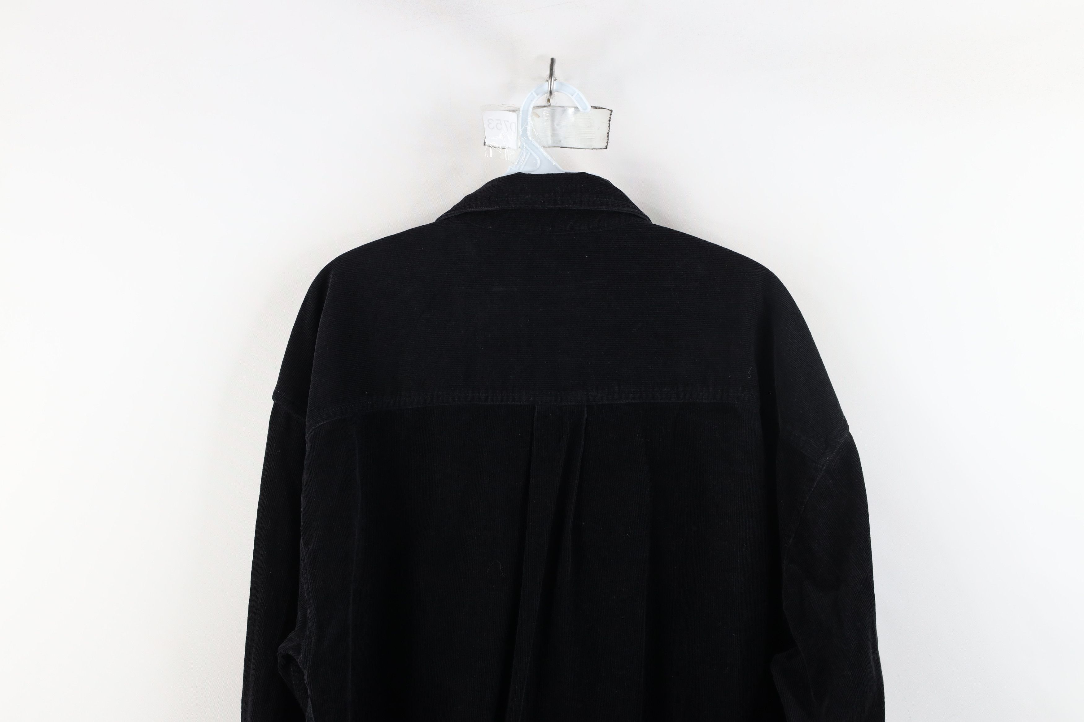 Vintage Vintage 90s Streetwear Corduroy Collared Button Shirt Black Size US L / EU 52-54 / 3 - 12 Thumbnail