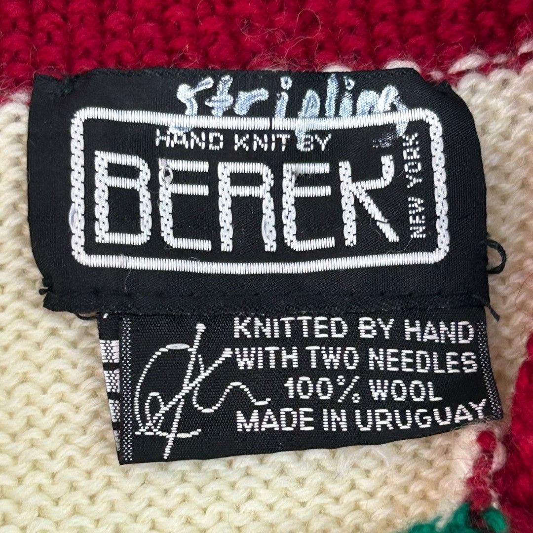 Other Vintage 80s Berek Collared Christmas Sweater Hand-Knit 100% Size M / US 6-8 / IT 42-44 - 6 Thumbnail