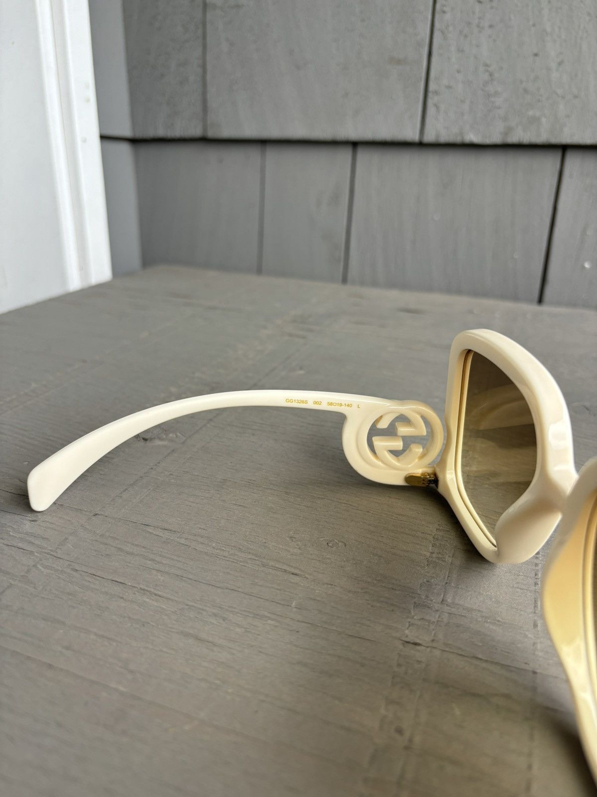 Designer × Gucci Gucci Sunglasses Oversized Offwhite GG1326S Huge Case Y2K Size ONE SIZE - 14 Thumbnail