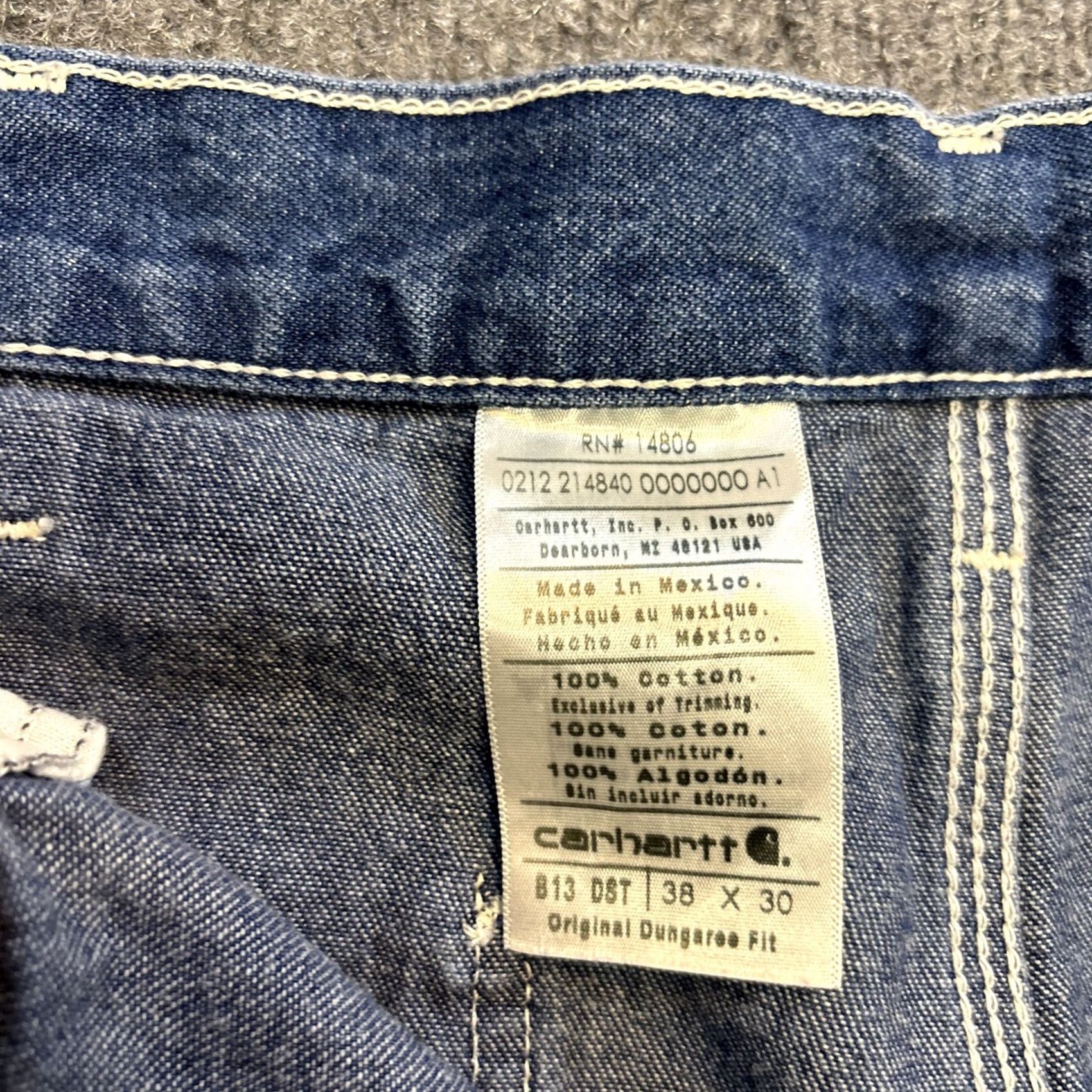 Carhartt Carhartt Jeans Men’s 38x30 Denim Cotton 813-DST Blue Men’s Straight Pockets Regular 30 Inseam Size US 38 / EU 54 - 4 Thumbnail