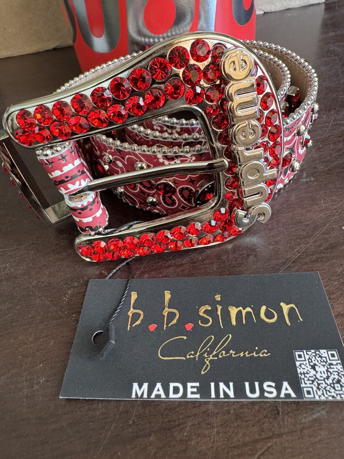 B.B. Simon × Supreme Supreme B.B. Simon Bandana Belt Red Medium Size ONE SIZE - 2 Thumbnail
