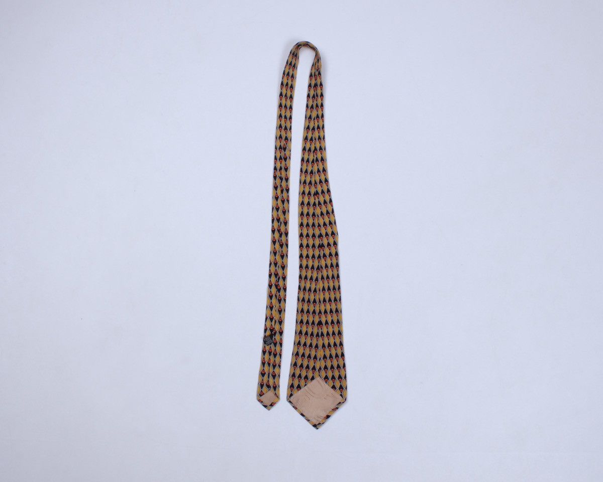 Designer × Vintage × Yves Saint Laurent DIOR Vintage Gold Yellow Geometric Silk Tie Size ONE SIZE - 3 Thumbnail