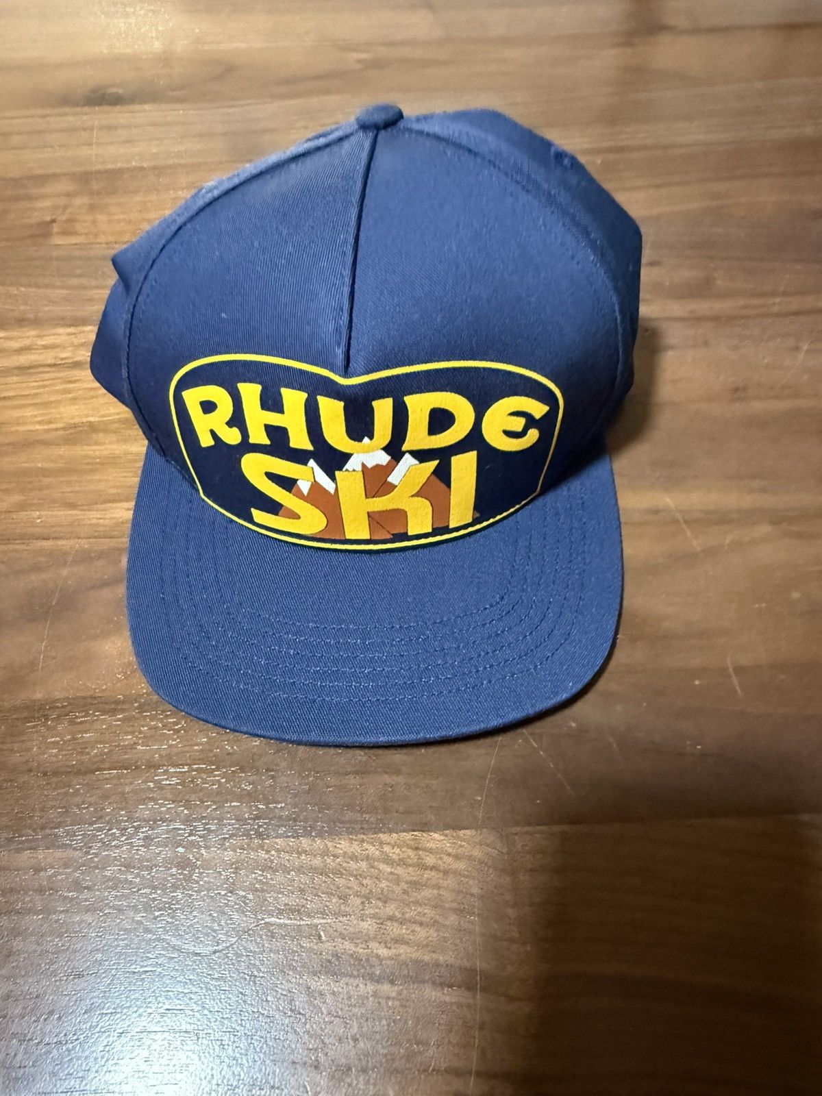 Rhude RHUDE SKI STRUCTURE HAT NAVY BLUE Snapback Cap O/S Size ONE SIZE - 5 Thumbnail
