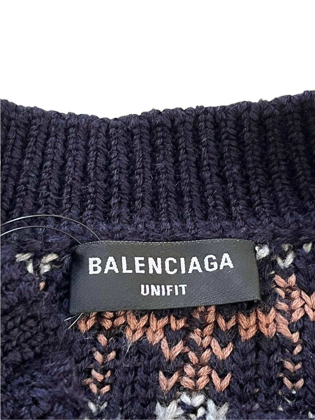 Balenciaga Afterworld Fair Isle Destroyed Knit Sweater Size US XS / EU 42 / 0 - 7 Thumbnail