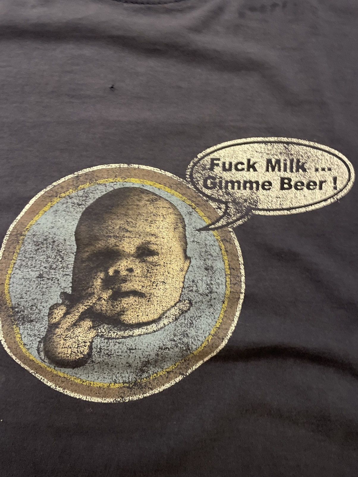 Vintage Vintage Fuck Milk Gimme Beer Joke T-Shirt Crazy 00’s Size US XL / EU 56 / 4 - 4 Thumbnail