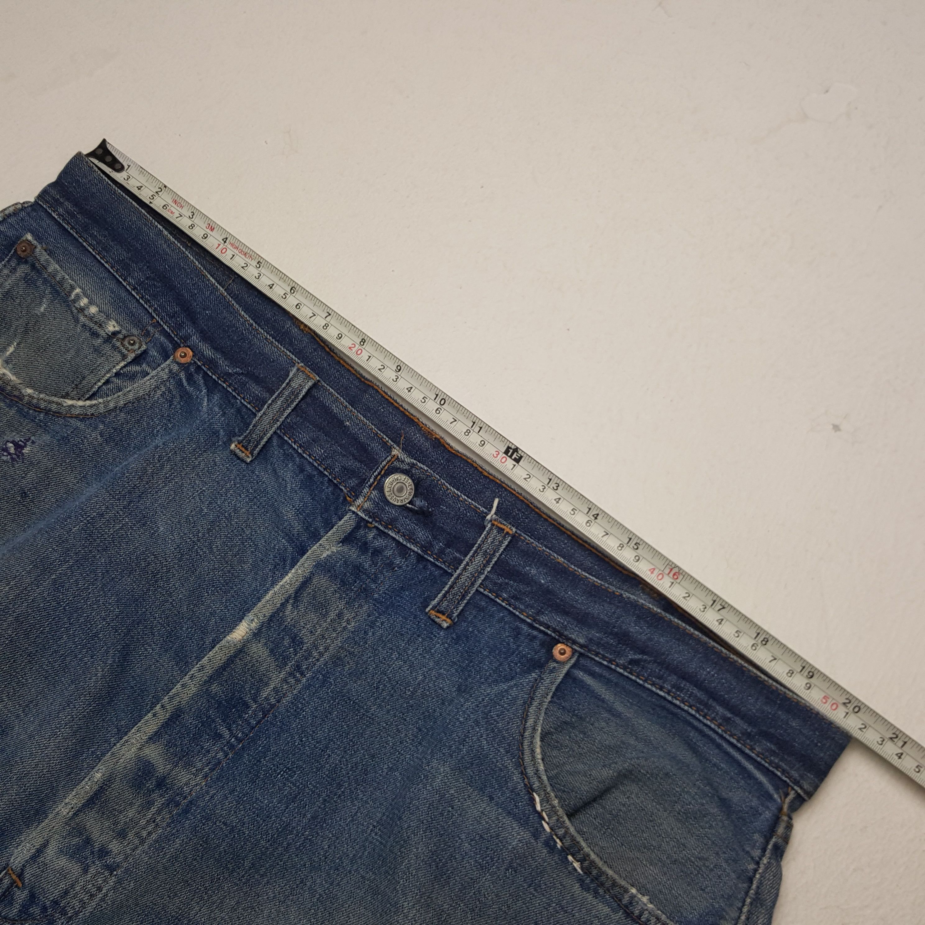 Levi's × Vintage Vintage Levi's 501 Ameircan Brand Big E Short Denim Jeans Size 40" / US 18 - 7 Thumbnail