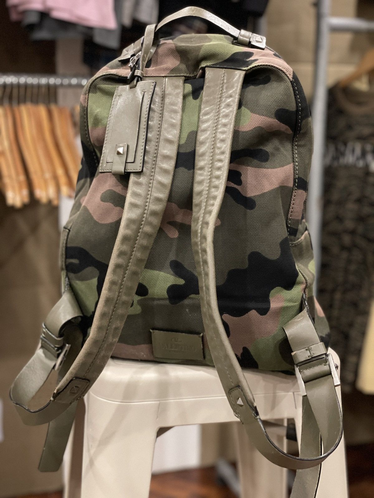 Valentino Mariposa Printed Camouflage Backpack Size ONE SIZE - 3 Thumbnail