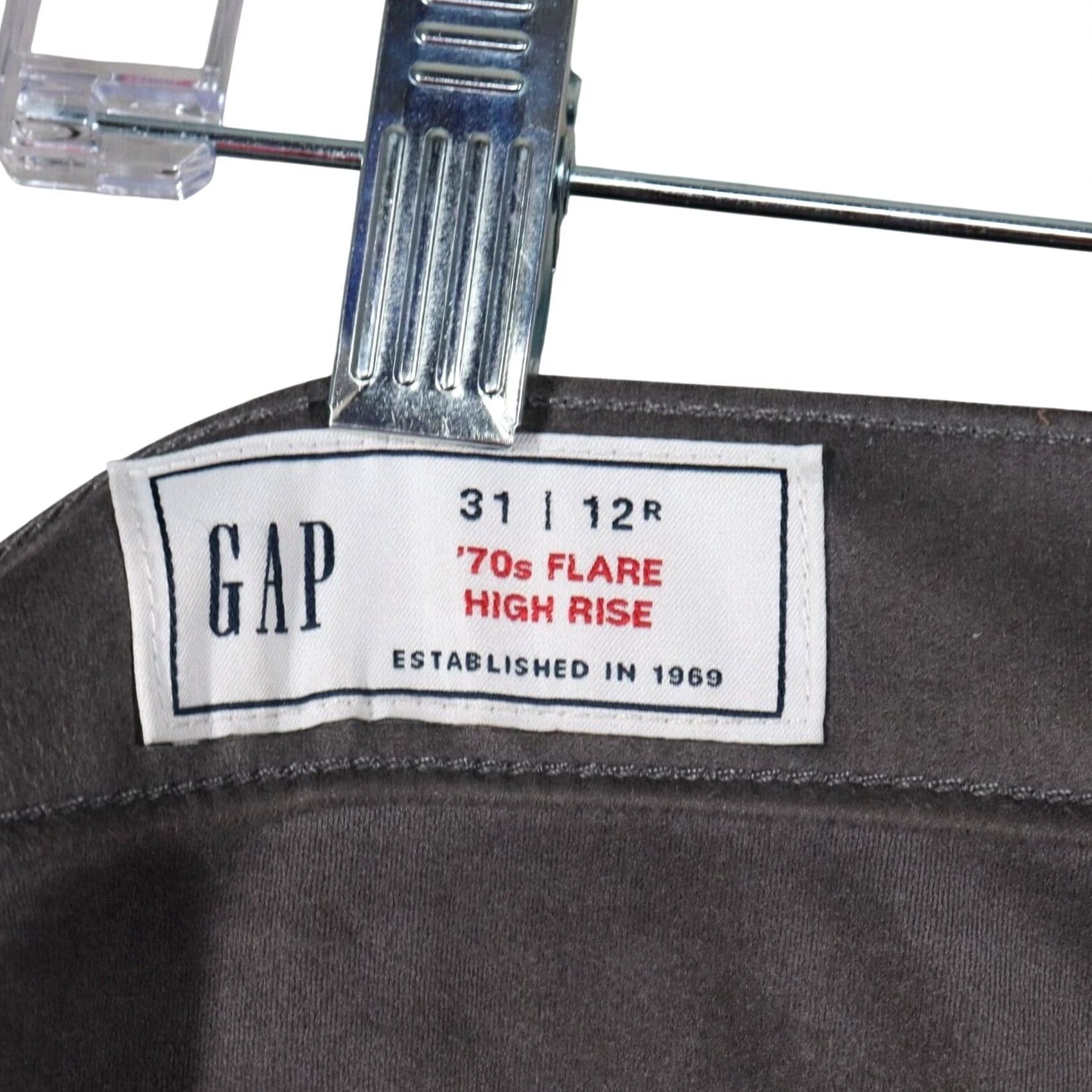 Gap Gap Jeans Womens Size 12 Gray Vegan Suede 70s Flare High Rise 31.5" Inseam NWT Size 34" / US 12 / IT 48 - 3 Thumbnail