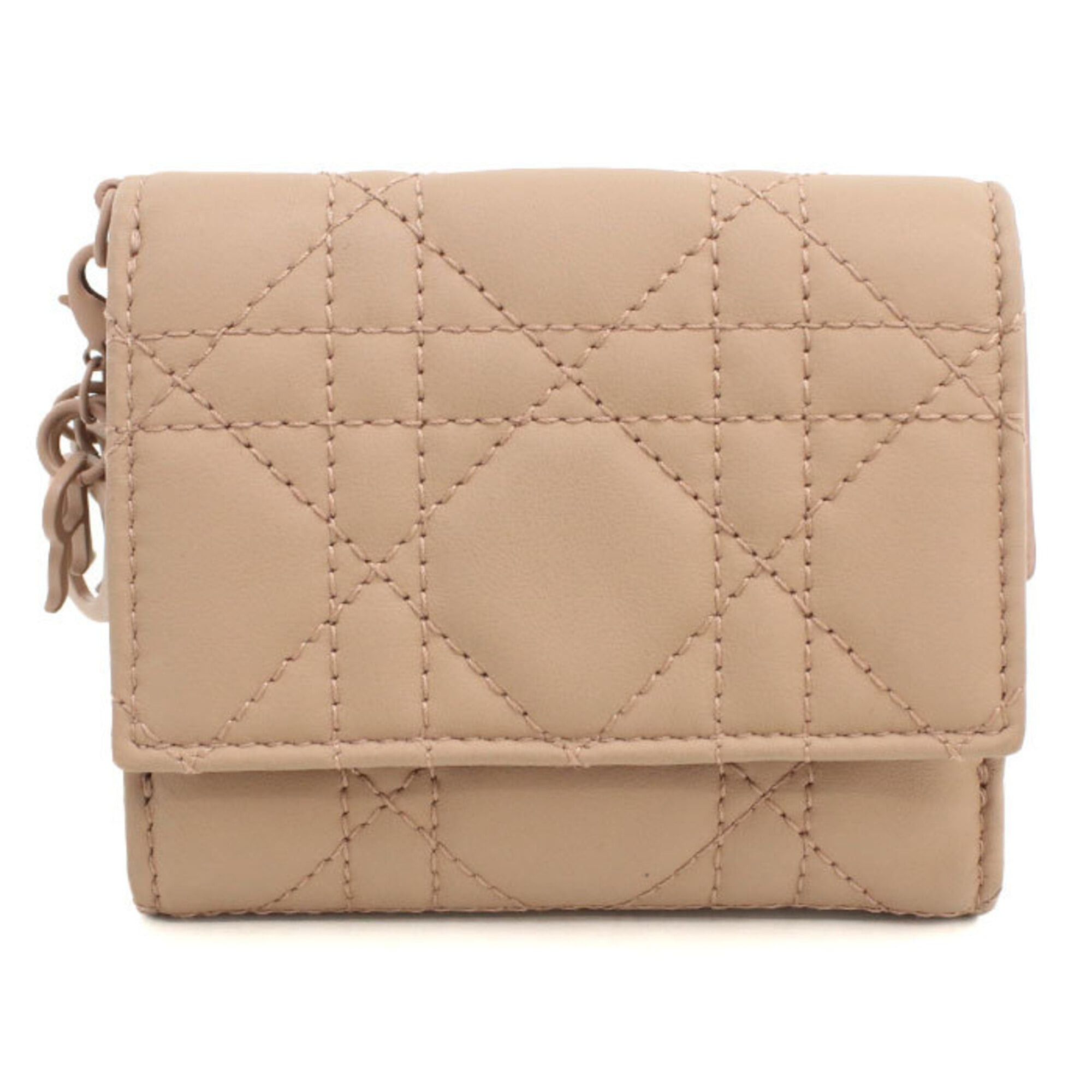 Dior Christian Dior DIOR Dior Tri-fold Wallet S0181ONMJ Lotus Women's Beige Size ONE SIZE - 1 Thumbnail
