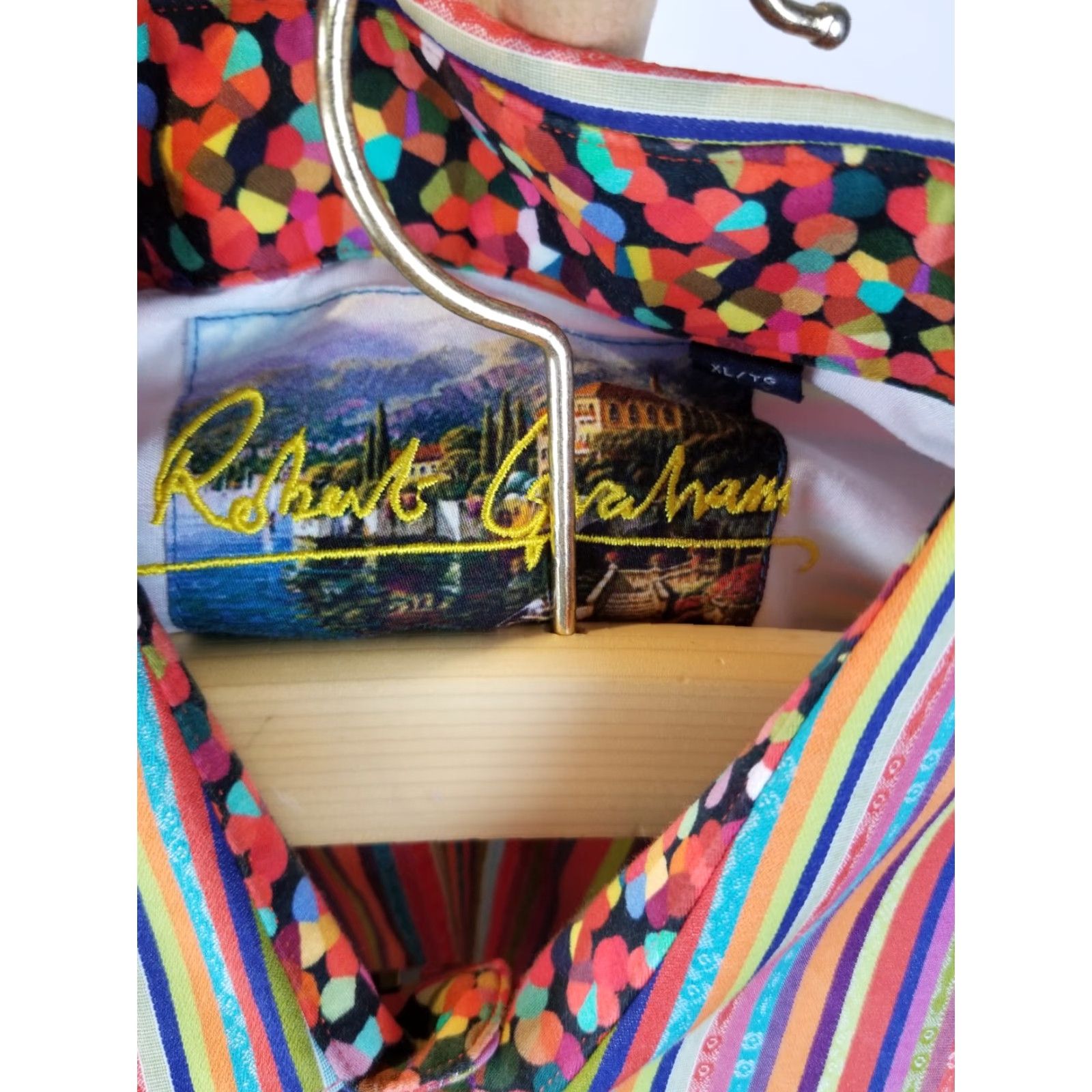 Robert Graham Robert Graham Striped Long Sleeve Shirt XL Multicolor Dress Shirt Men Slim Pattern Colorful 90s Size US L / EU 52-54 / 3 - 5 Thumbnail