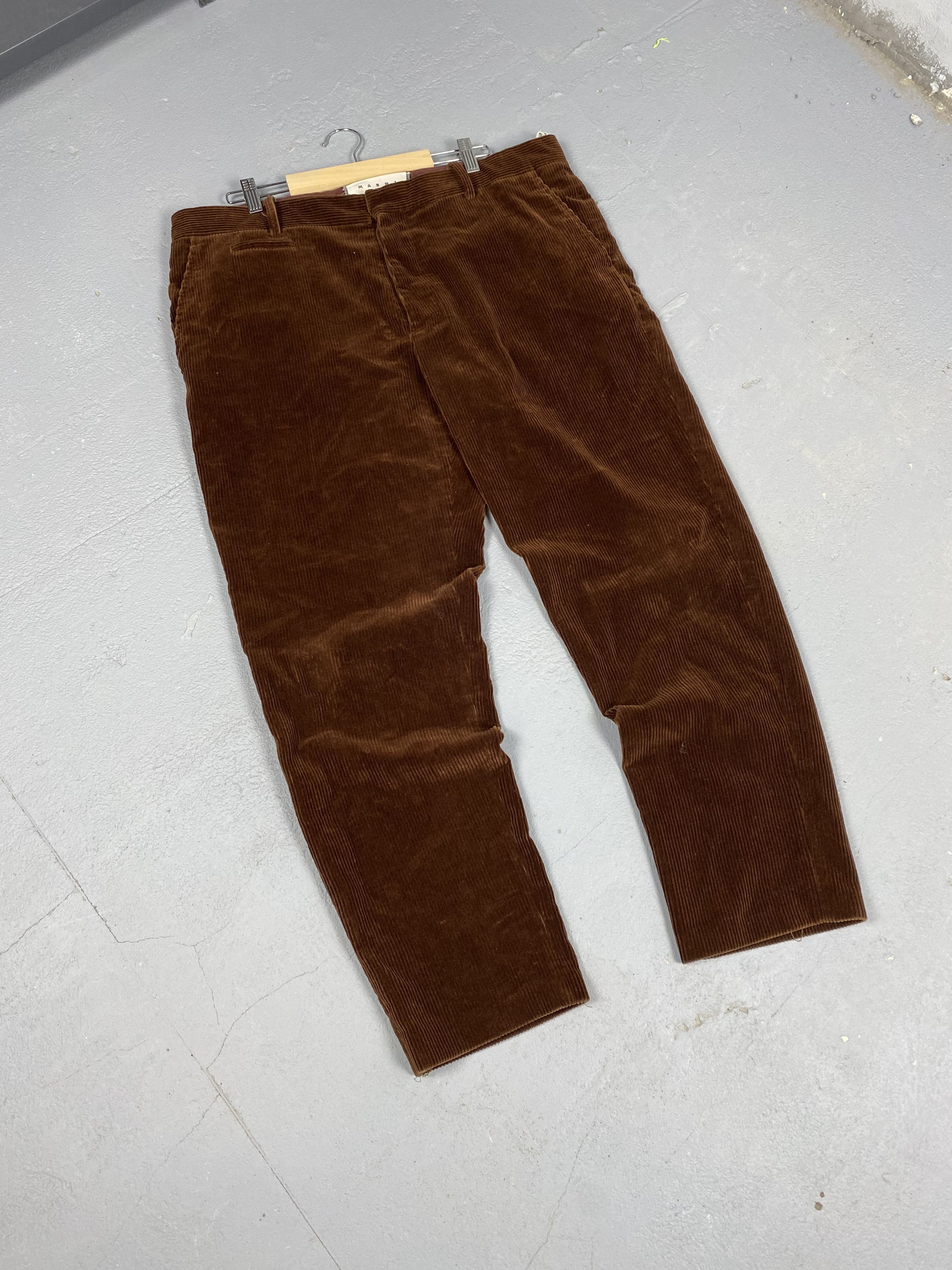 Marni Marni Wide Leg Cropped Corduroy Brown Pants Size US 38 / EU 54 - 1 Thumbnail
