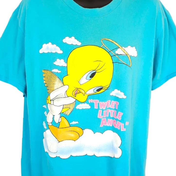 Vintage VINTAGE Tweety Bird T Shirt Mens 2XL Blue 90s Sleep Tee Looney Tunes Shirt Mens 2XL Bluesleep 90s Size US XXL / EU 58 / 5 - 2 Thumbnail