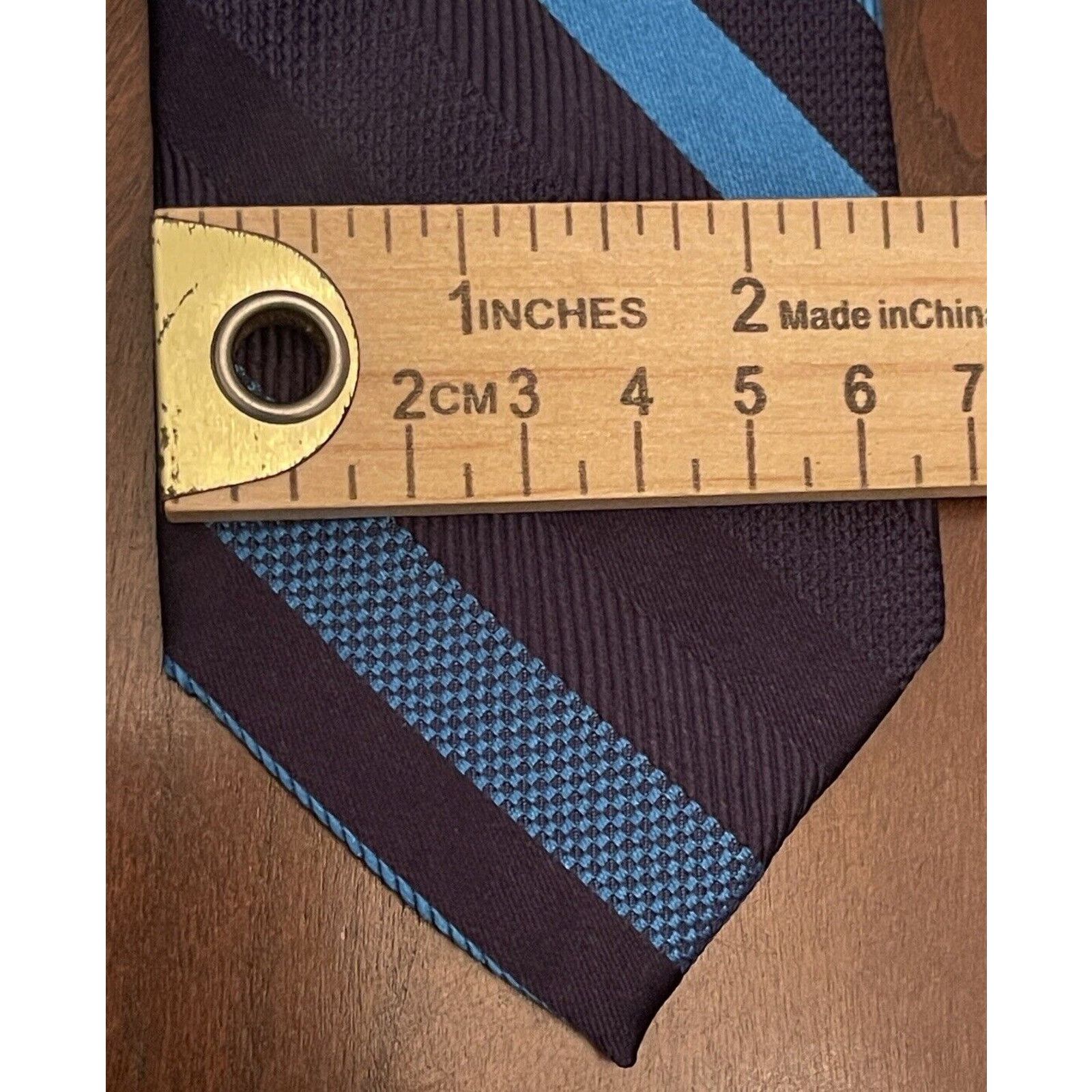 Express Express Blue 100% Silk Men’s Neck Tie Made In China Size ONE SIZE - 4 Thumbnail