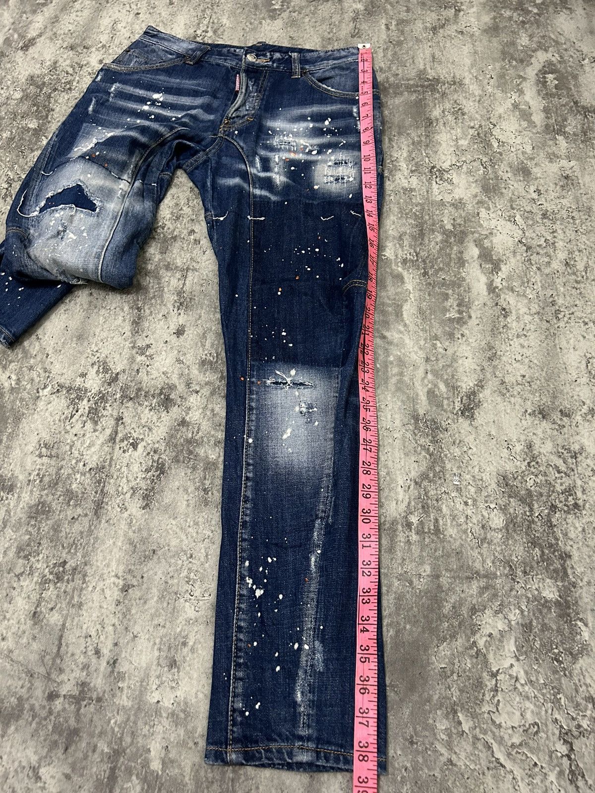 Designer × Dsquared2 Ds Quared 2 Paint Acid Wash Distressed Jeans Size US 29 - 25 Thumbnail