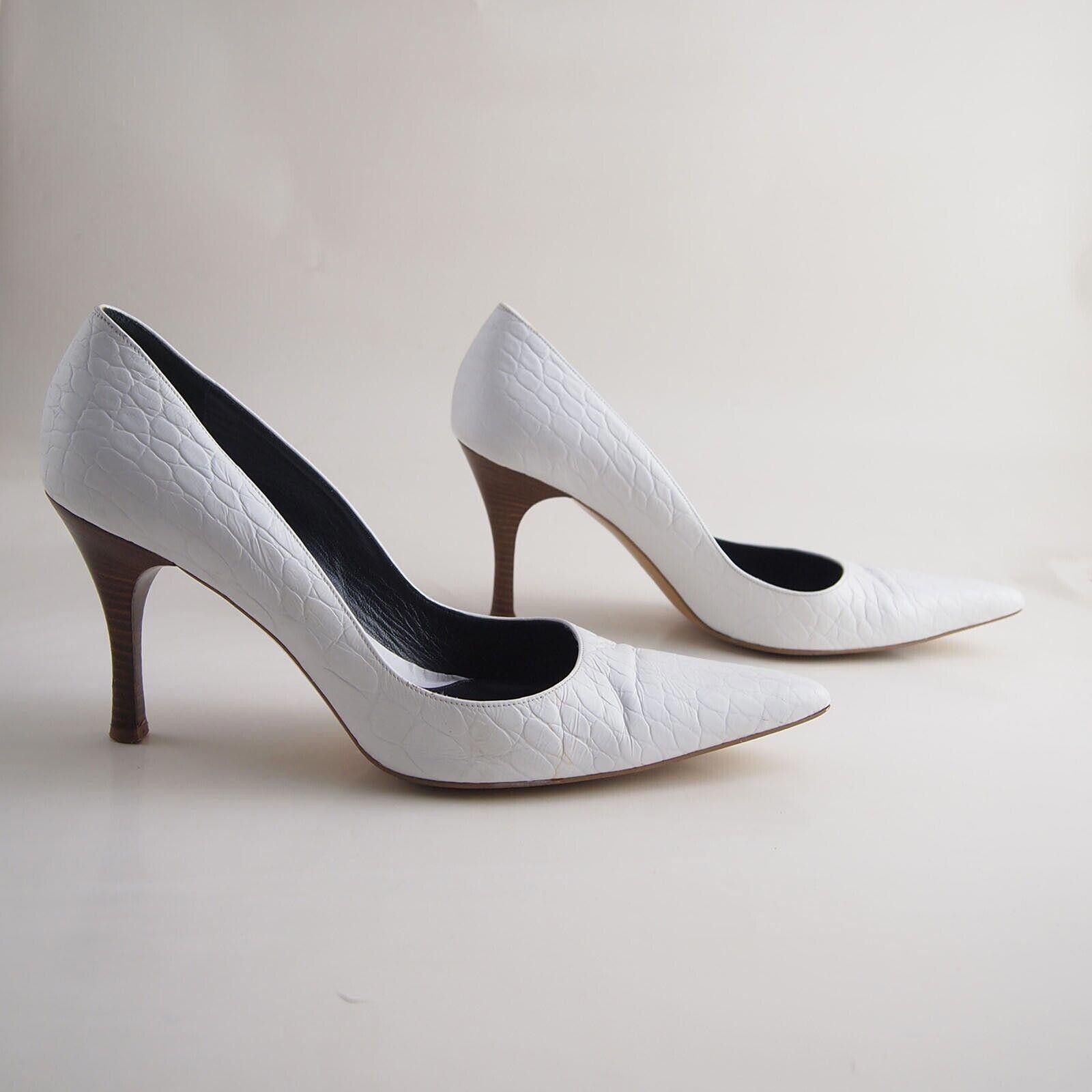 Escada Escada Heels Pointed Toe Embossed Croc Leather US 10 EU 40 Size US 10 / IT 40 - 5 Thumbnail