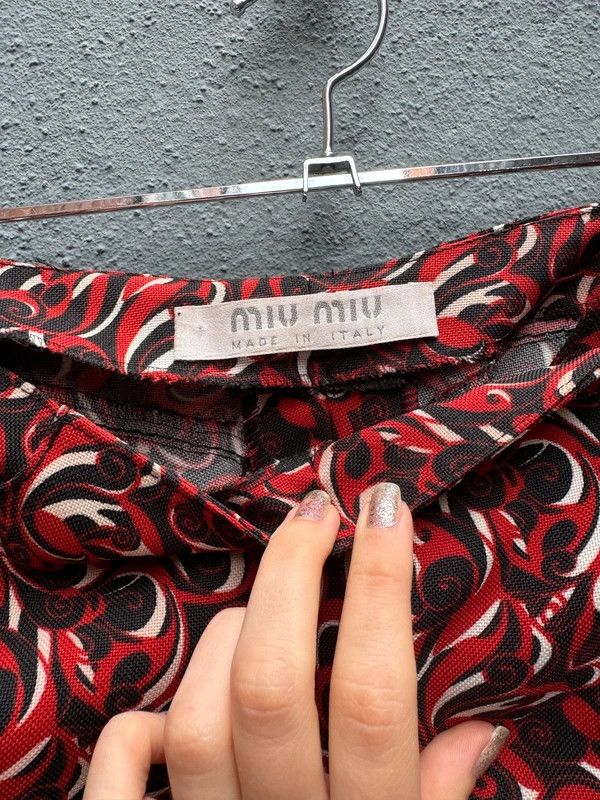 Miu Miu AW00 Abstract Floral Print Flared Pants Size 24" / US 00 / IT 34 - 2 Thumbnail