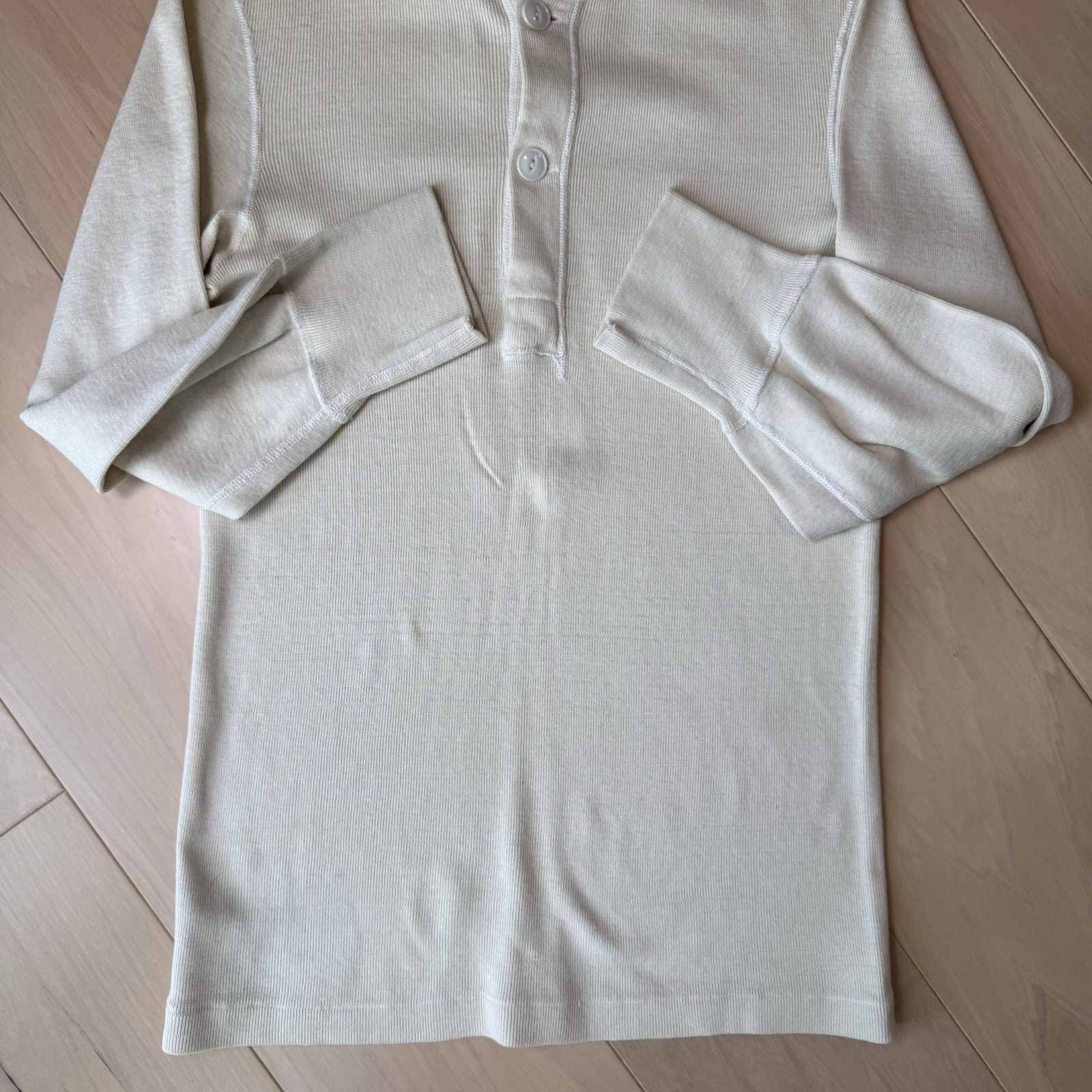 Vintage Vintage Military Thermal Shirt Medium Cream 60s Henley Size US M / EU 48-50 / 2 - 6 Thumbnail