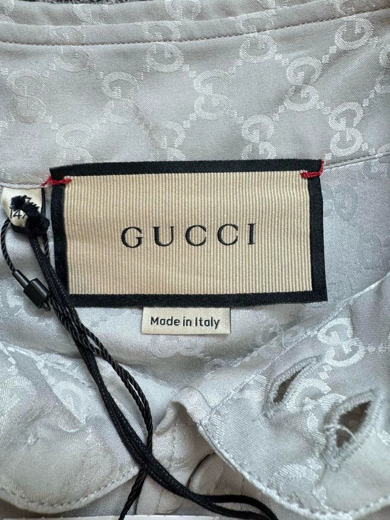 Gucci Gucci Size 14 New silk old flower full logo shirt 2503-Next Size US XS / EU 42 / 0 - 4 Thumbnail