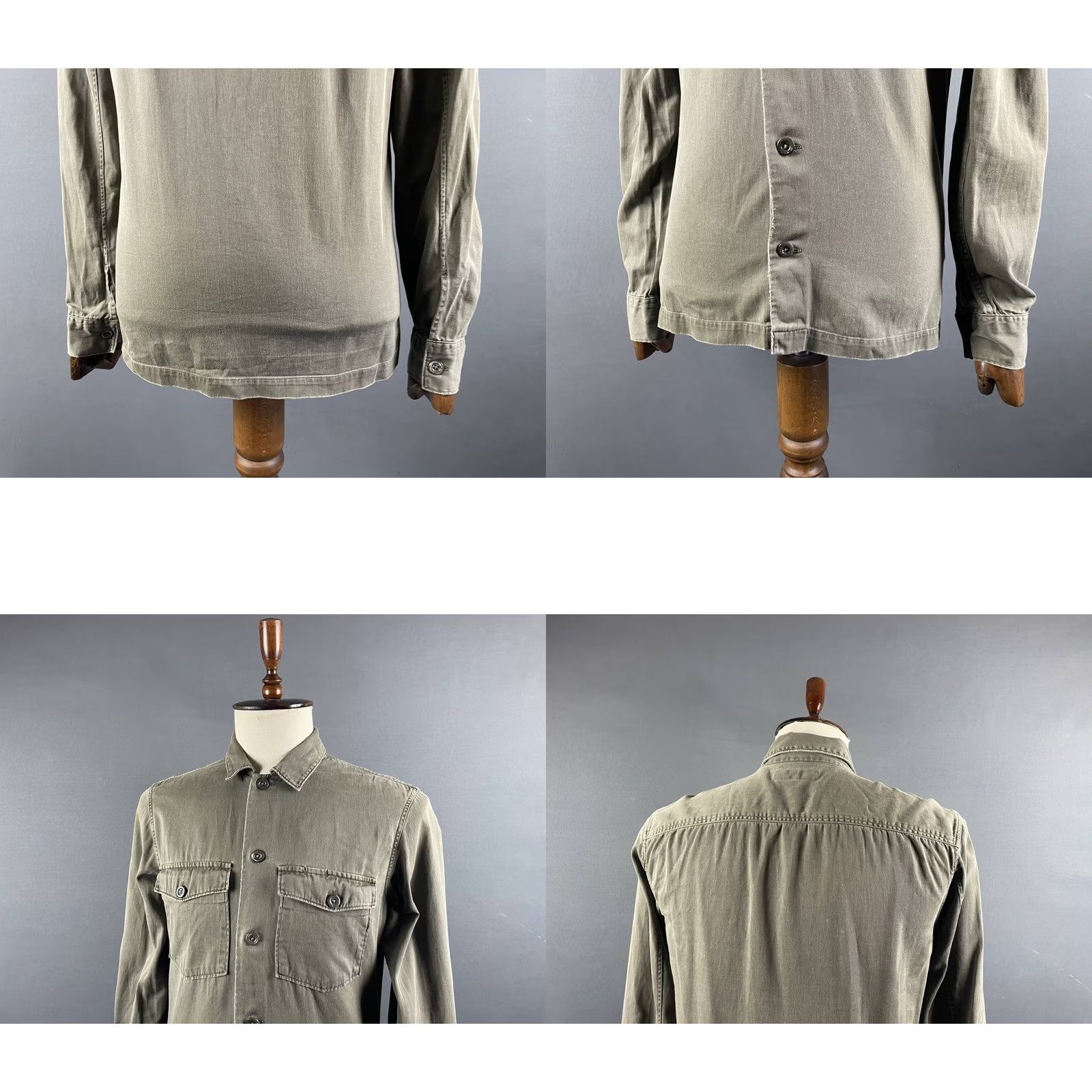 Allsaints Allsaints Mens Size S Gray Denim Cotton Long Sleeve Military Trucker Jacket Size US S / EU 44-46 / 1 - 8 Thumbnail
