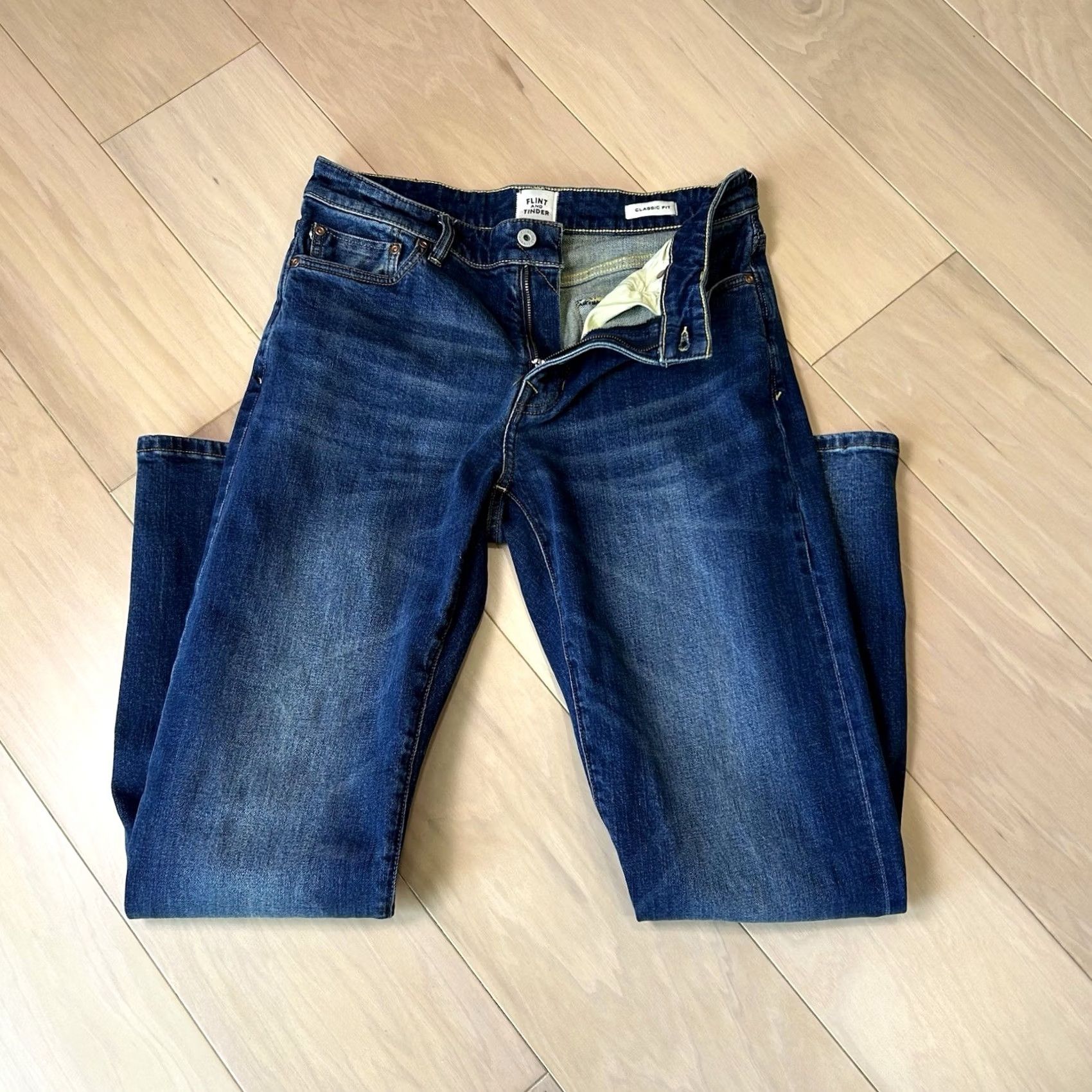 Flint And Tinder Flint & Tinder Classic Fit Selvedge Redline Denim Jean Mens 31x31 Size US 31 - 3 Thumbnail