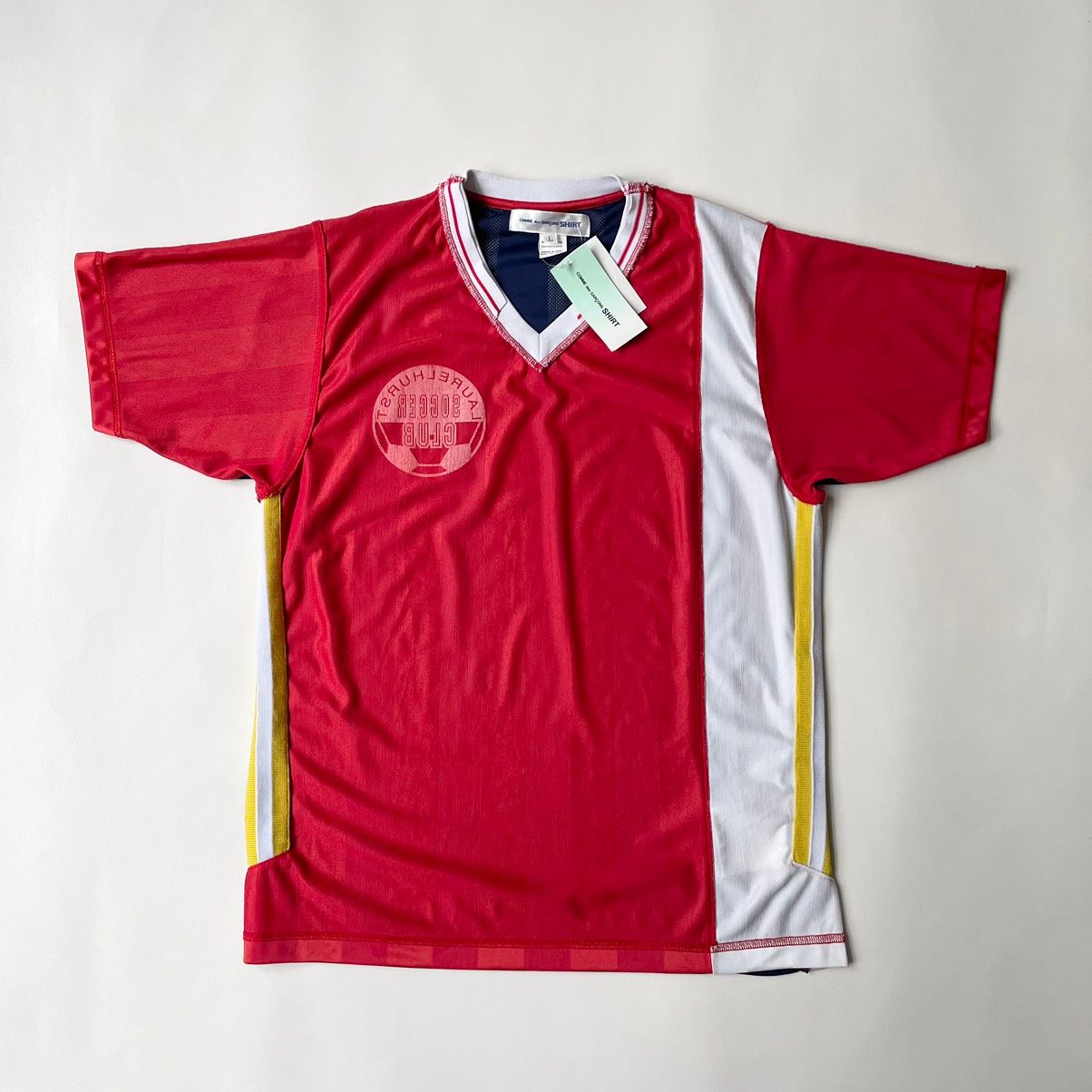 Pre-owned Comme Des Garçons Reworked Panelled Football Shirt In Multicolor