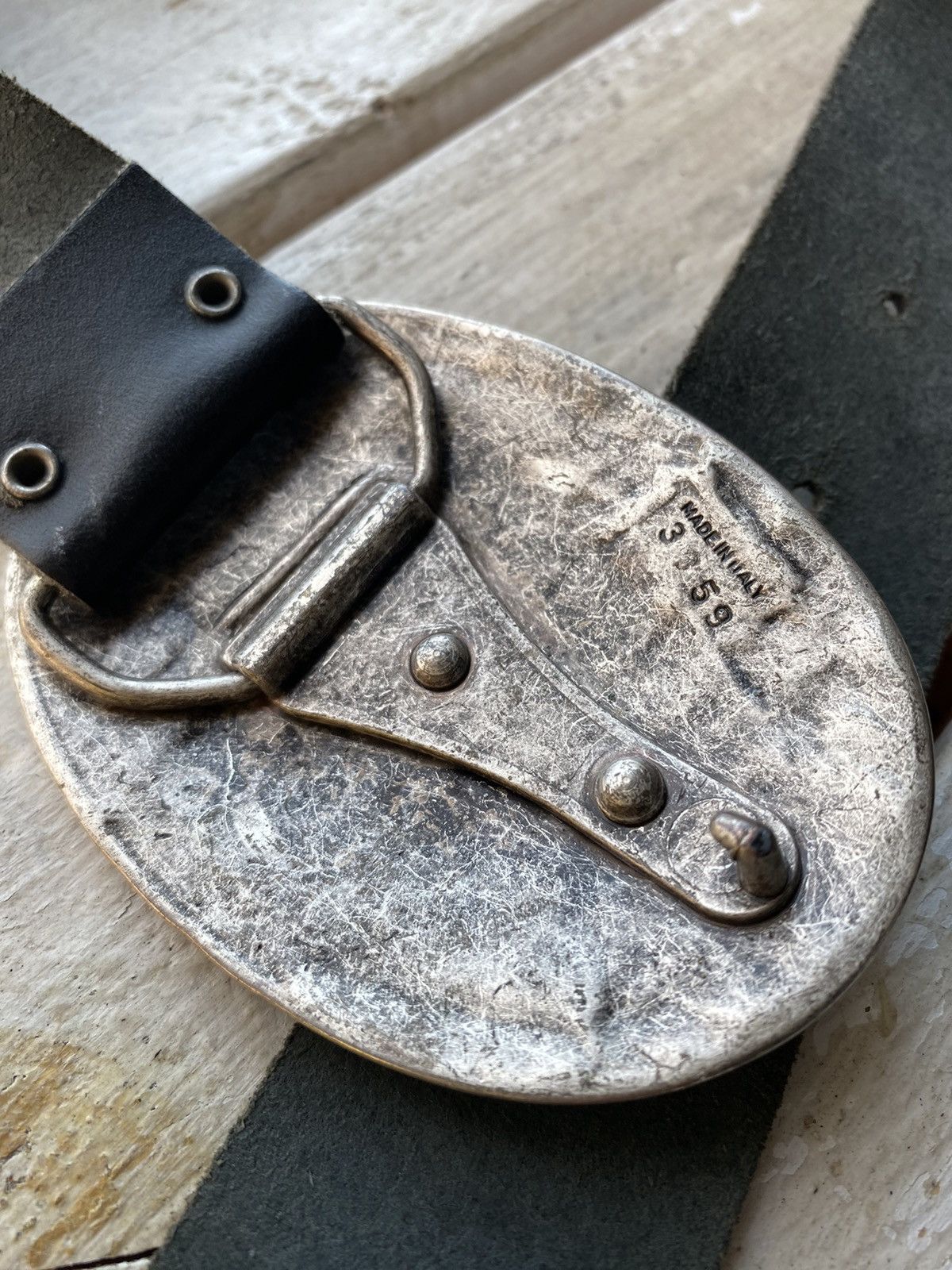 Cowboy Equipment × Vintage Vintage 90s Buckle Cowboy Leather Rock Goth Y2K Drill belt Size ONE SIZE - 9 Thumbnail