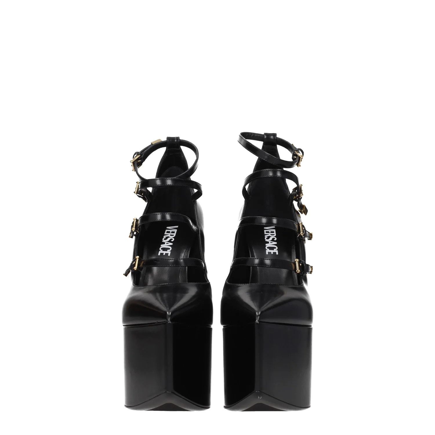 Versace ob1o1e0125 Leather Pumps in Black Size US 8 / IT 38 - 3 Thumbnail