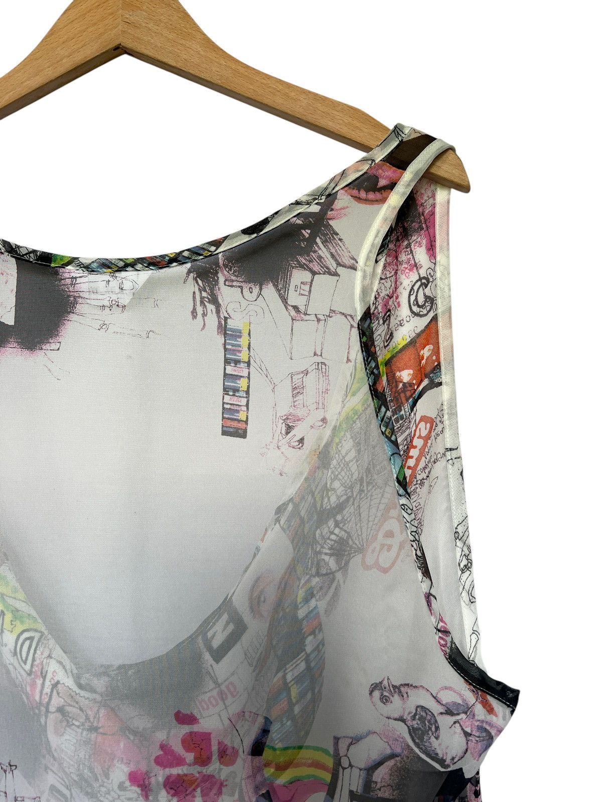 Comme des Garcons × Japanese Brand × gomme Gomme Homme Graffiti Art Printed Sleeveless Blouse Size M / US 6-8 / IT 42-44 - 8 Thumbnail