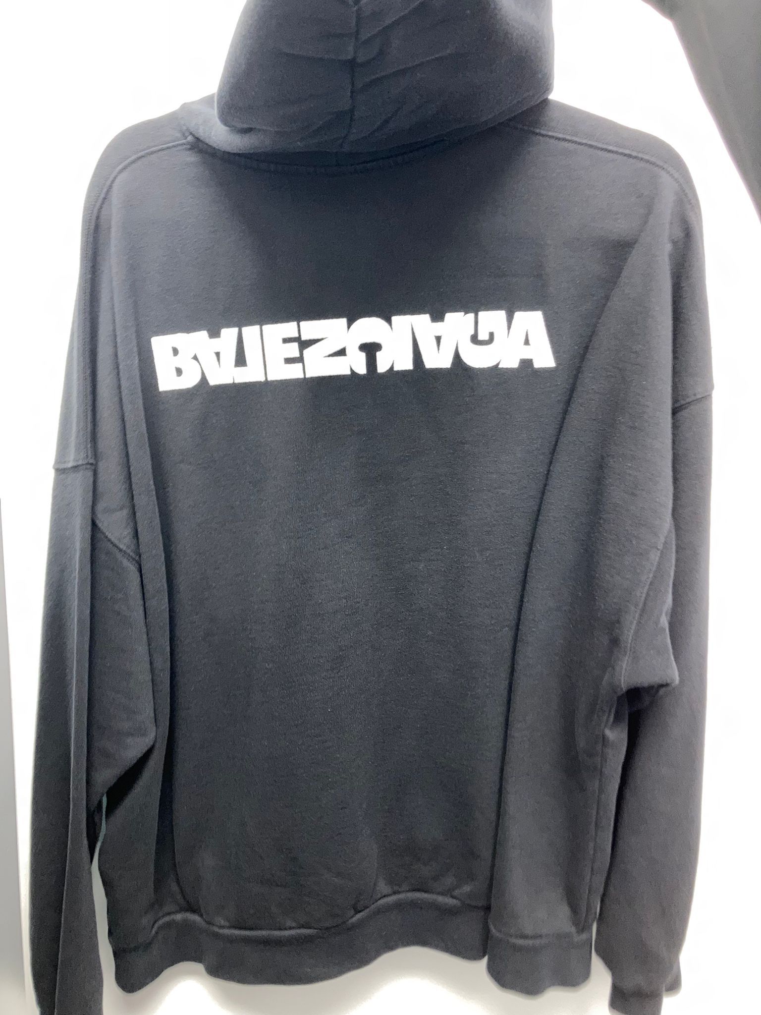 Balenciaga o1mt1gz1124 Zip Up Hoodie in Black/White Size L / US 10 / IT 46 - 2 Thumbnail