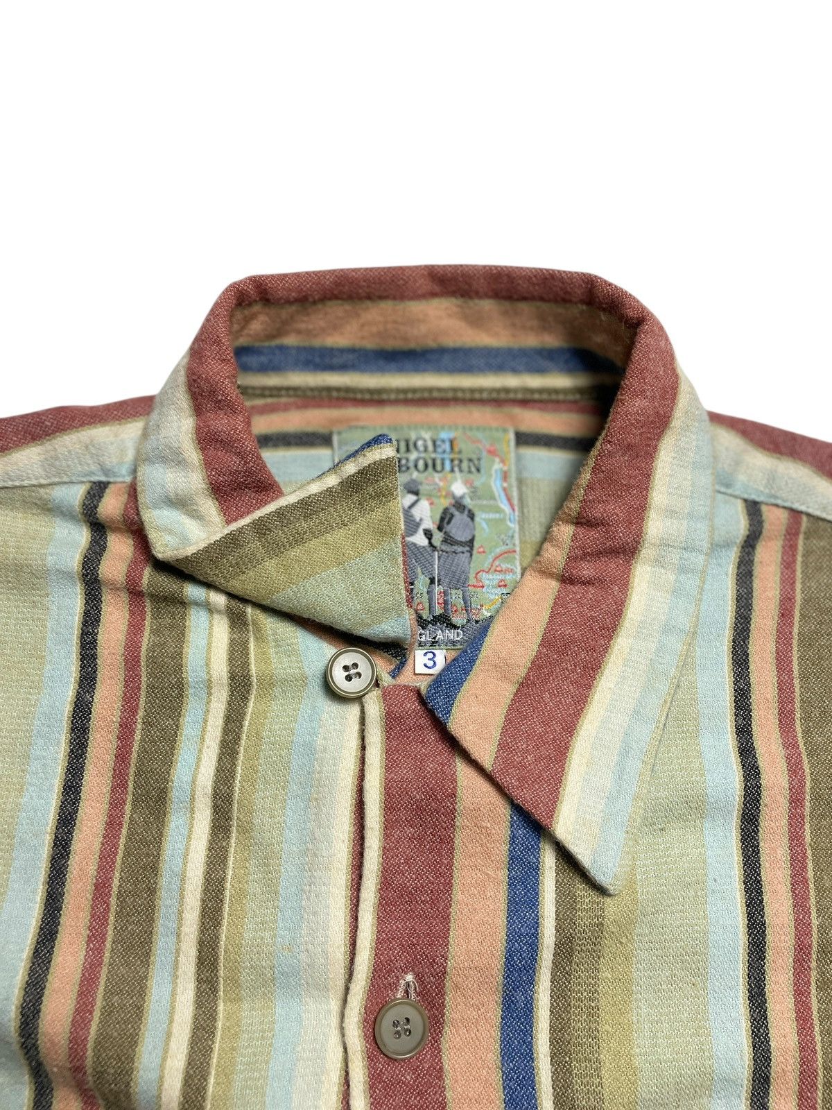 Nigel Cabourn 1990’s Nigel Cabourn - Stripe Long Shirt Size US XL / EU 56 / 4 - 6 Thumbnail