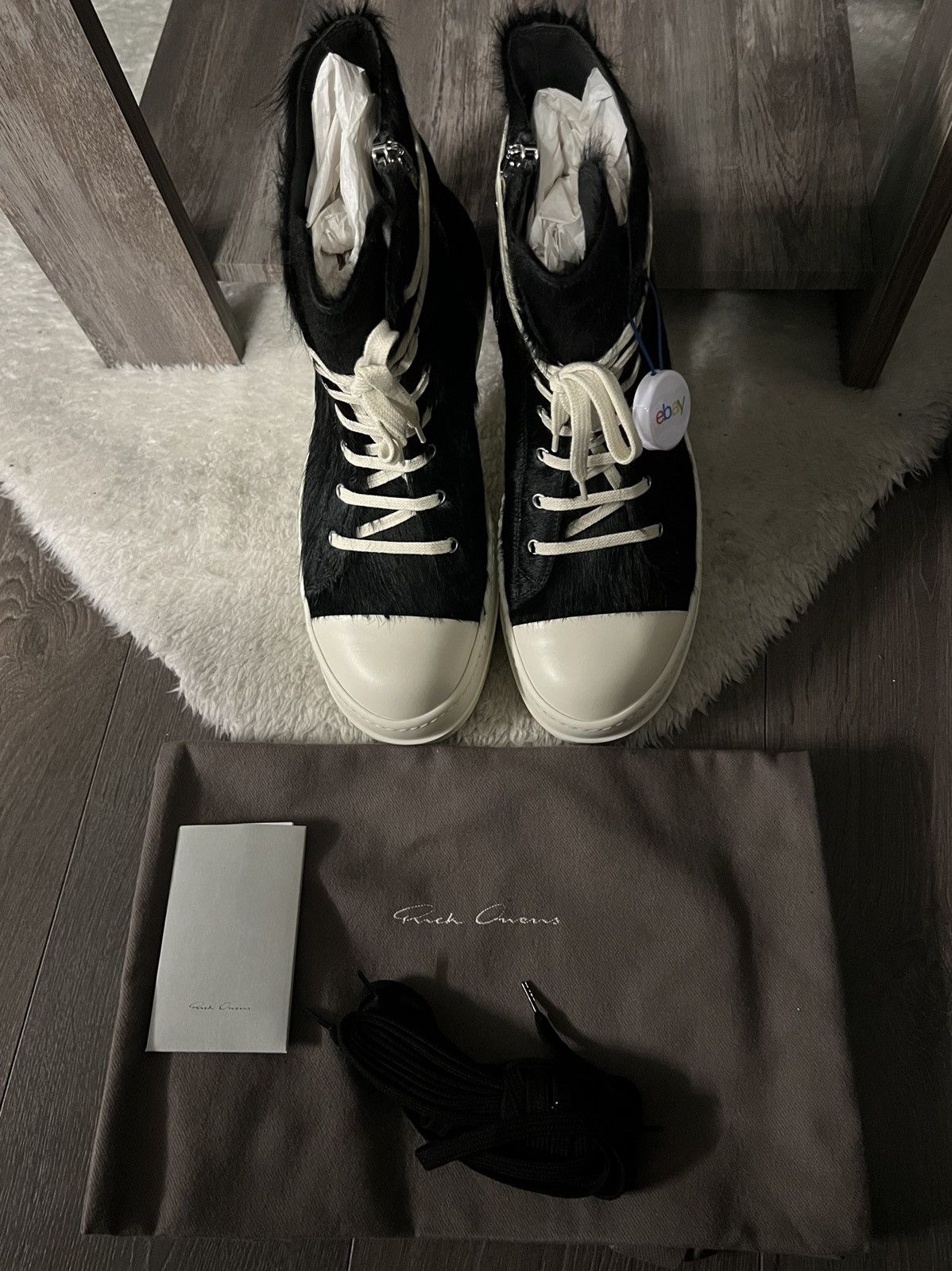 Rick Owens Drkshdw Rick Owens Ramones Strobe High Black Pony Size 45 Size US 11.5 / EU 44-45 - 5 Thumbnail