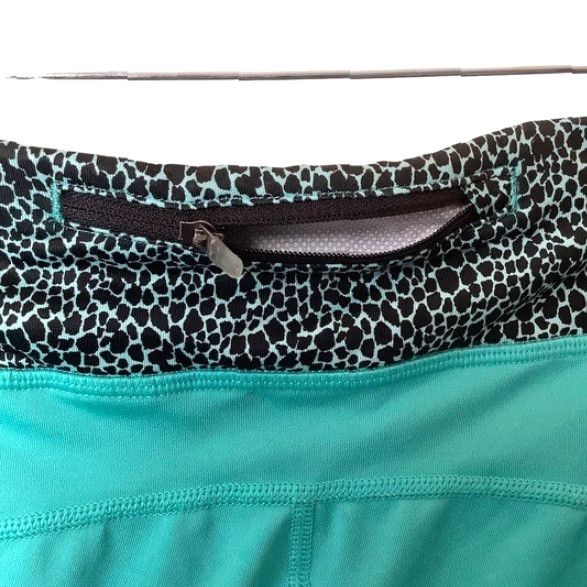 Nike Nike Cropped Capri Leggings Womens S Active Teal Blue Running Yoga Zip Pocket Leopard Size 28" / US 6 / IT 42 - 7 Thumbnail