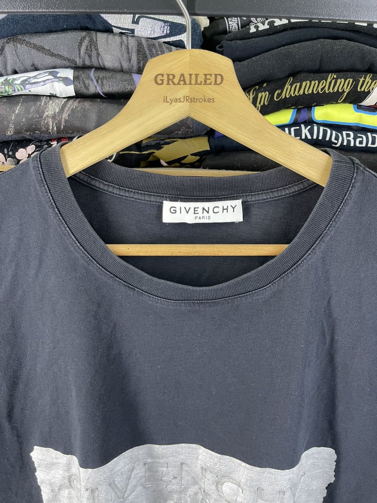 Givenchy Givenchy Metallic Logo-Embossed Cotton-Jersey T-Shirt Size US L / EU 52-54 / 3 - 3 Thumbnail