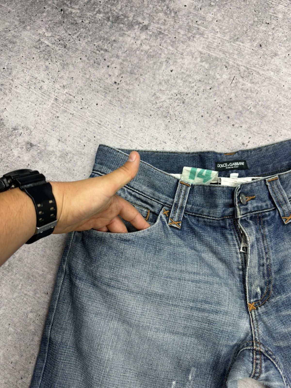 Dolce & Gabbana × Vintage Dolce&Gabbana Metal Pocket Big Logo Blue Stonewashed Jeans Size US 32 / EU 48 - 11 Thumbnail