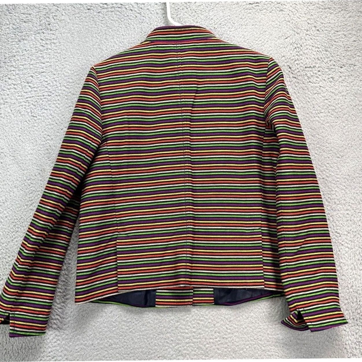 Talbots Talbots Skirt Suit Womens 8 Multi Striped Button Front Pencil Straight Jacket Set 2 Piece Notch Lapel VINTAGE? Size 30" / US 8 / IT 44 - 3 Thumbnail