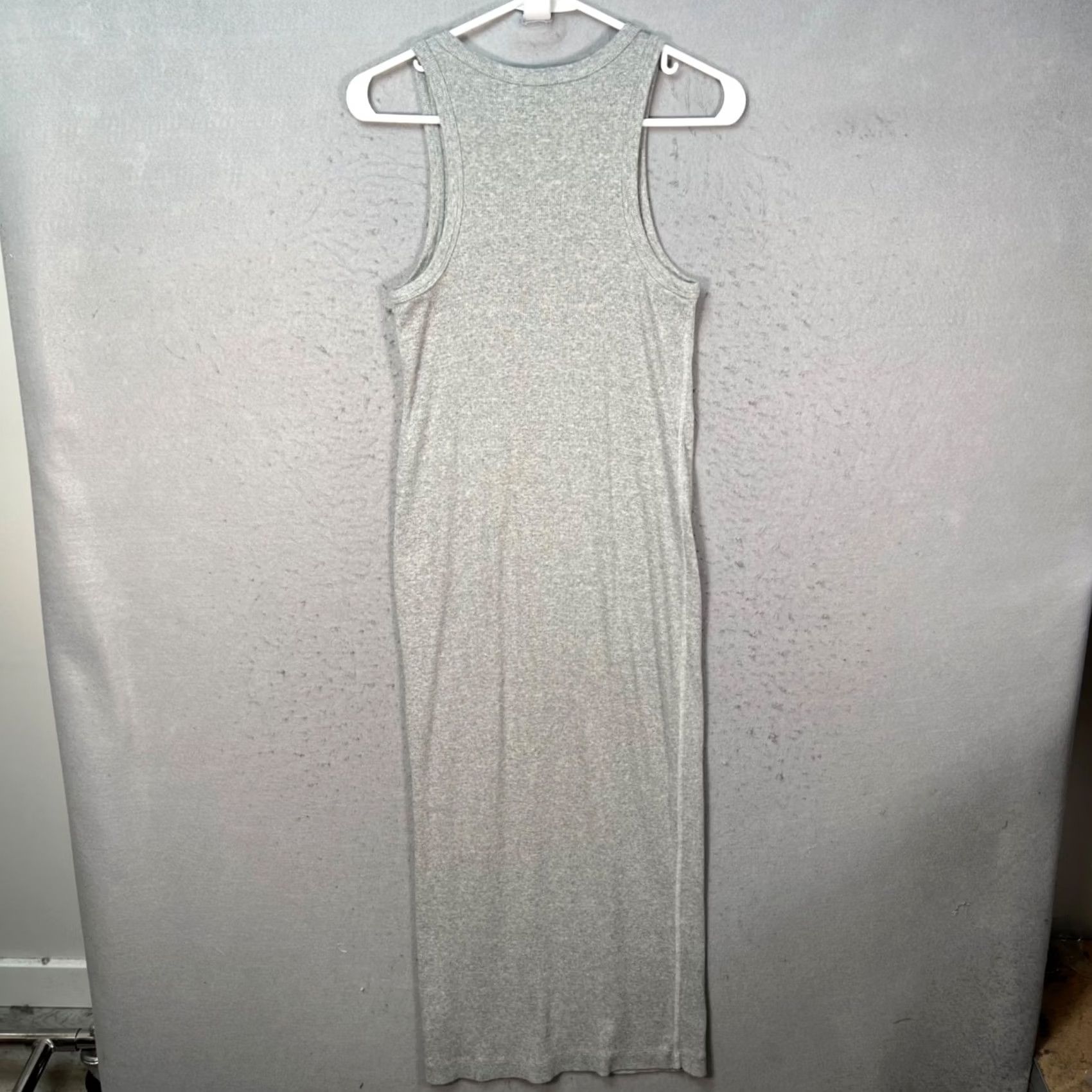 Cos COS Womens Tank Dress S Gray Ribbed Midi Sleeveless Cotton Spandex Casual All season Womens Size S / US 4 / IT 40 - 2 Thumbnail