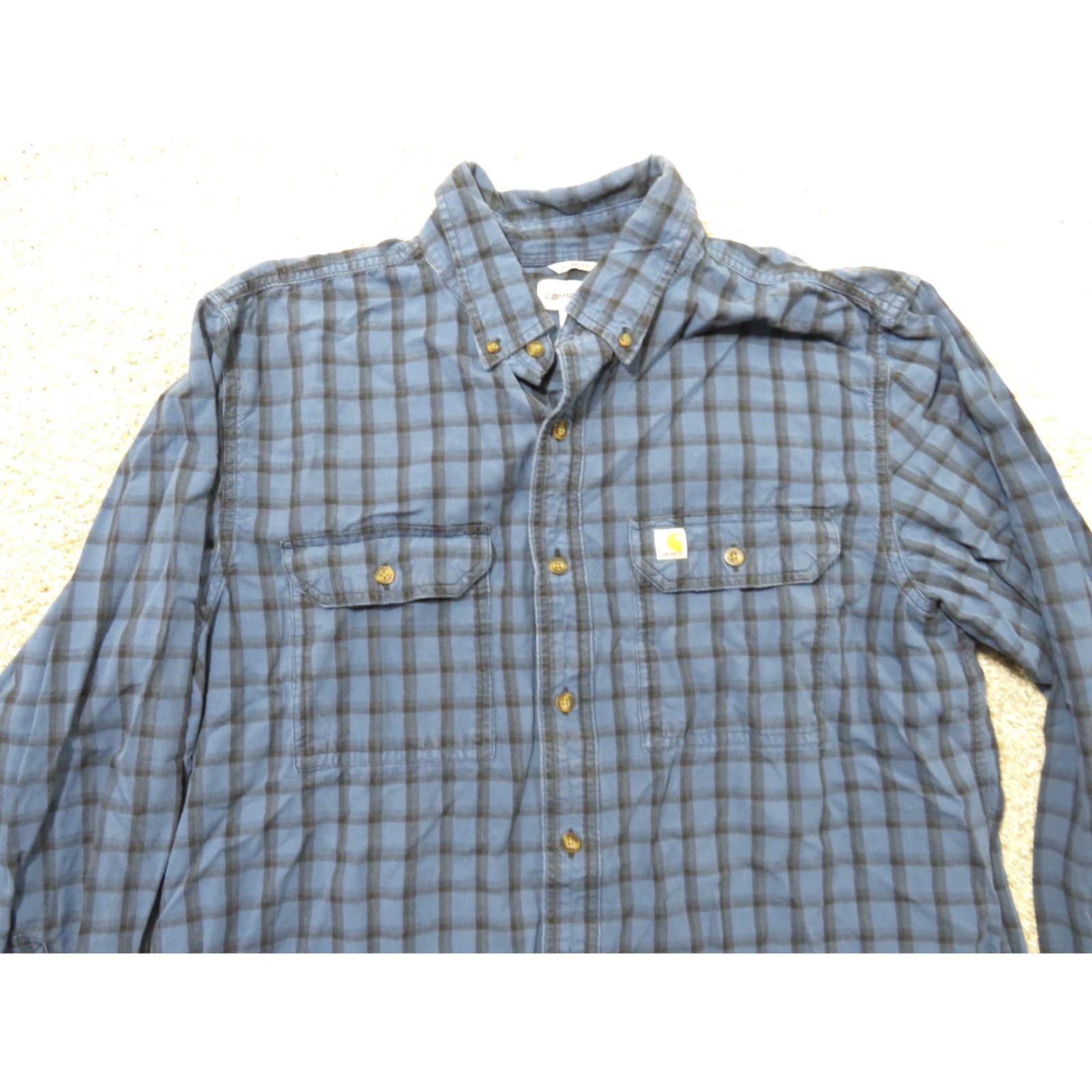 Carhartt VINTAGE Carhartt Shirt Mens Flannel Original Fit Blue Plaid Winter Fall Spring Outdoors Workwear Casual... Size US L / EU 52-54 / 3 - 3 Thumbnail