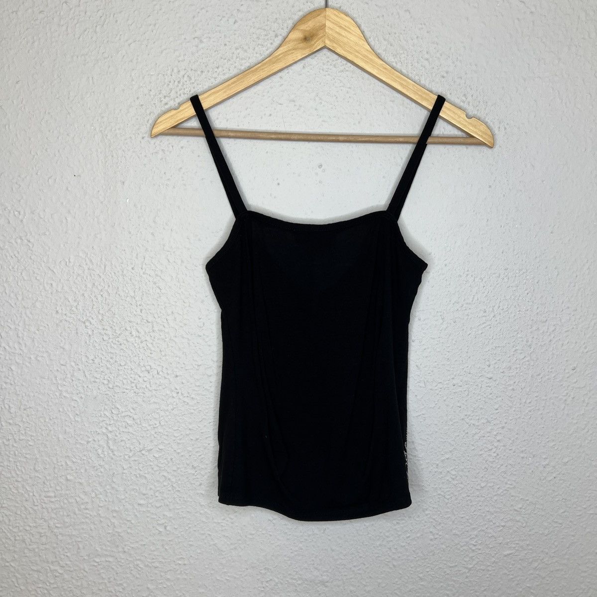 Blumarine × Designer × Japanese Brand Blumarine Crop Top Blouse Black Rhine Stone Logo Y2K Size S / US 4 / IT 40 - 8 Thumbnail