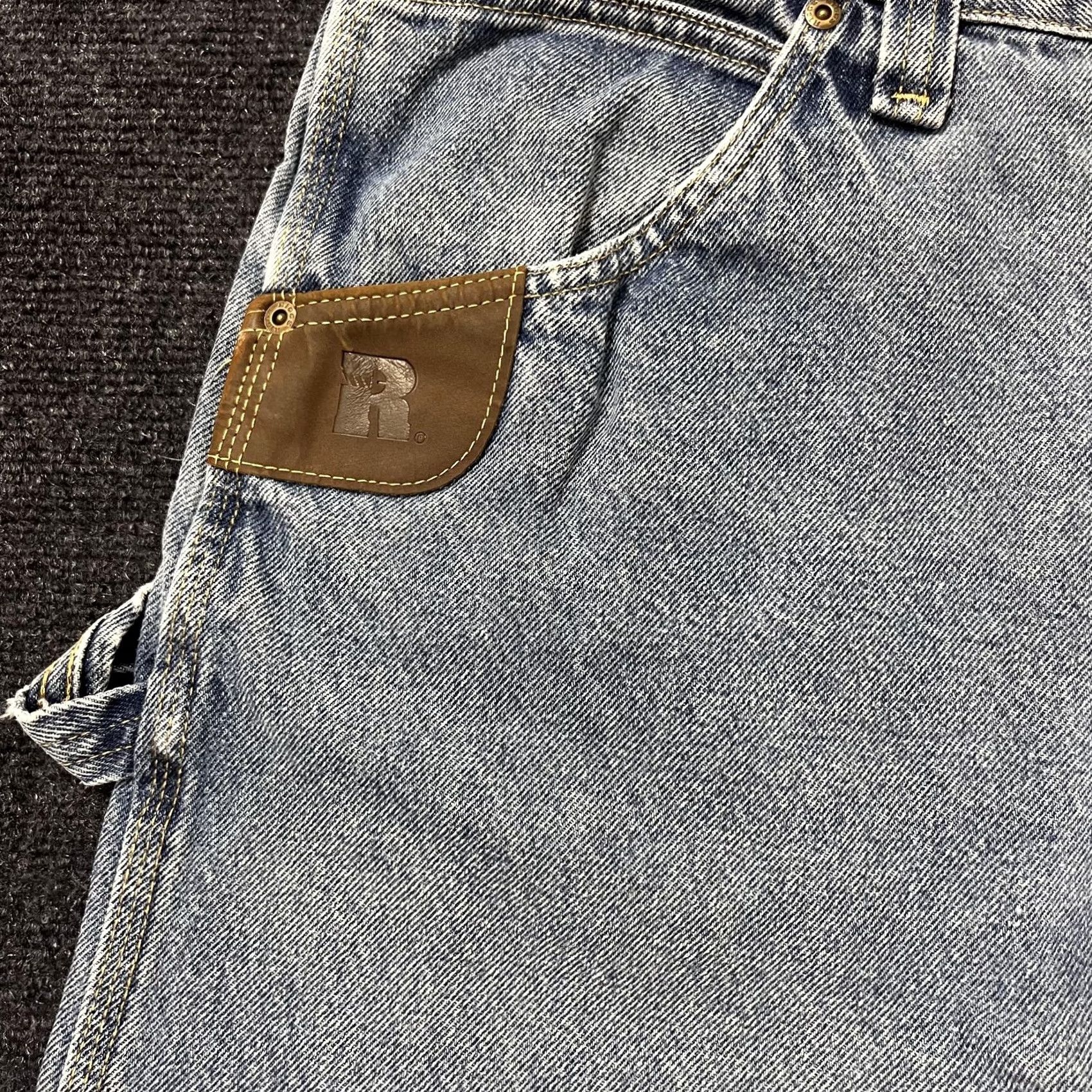 Wrangler Wrangler Riggs Workwear Shorts Mens 38 Blue Denim Cargo Utility Jorts Cutoff Distressed Size US 38 / EU 54 - 2 Thumbnail