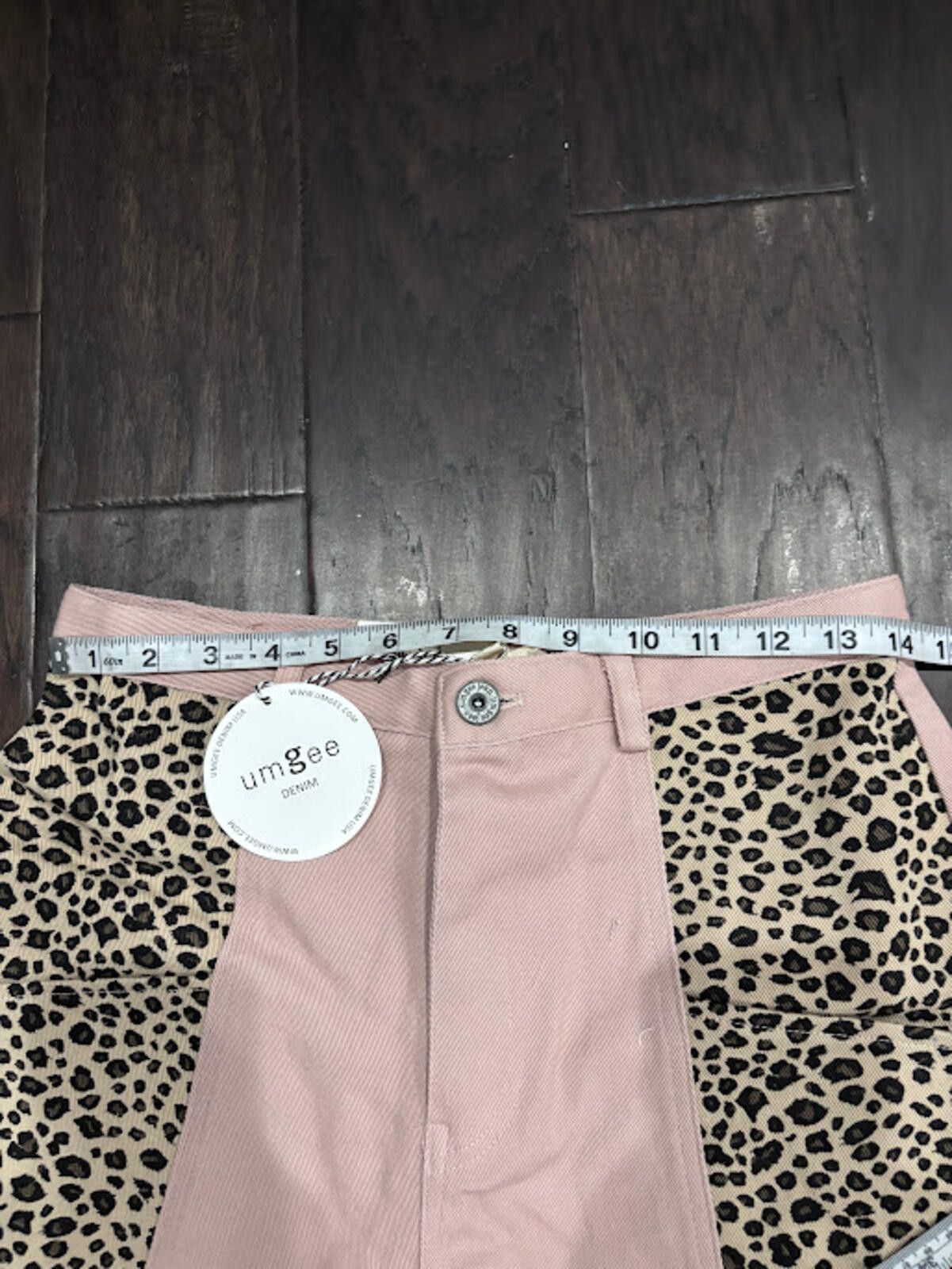 Other Umgee Denim Pink & Leopard High-Waisted Shorts Size S NWT Size 28" / US 6 / IT 42 - 4 Thumbnail