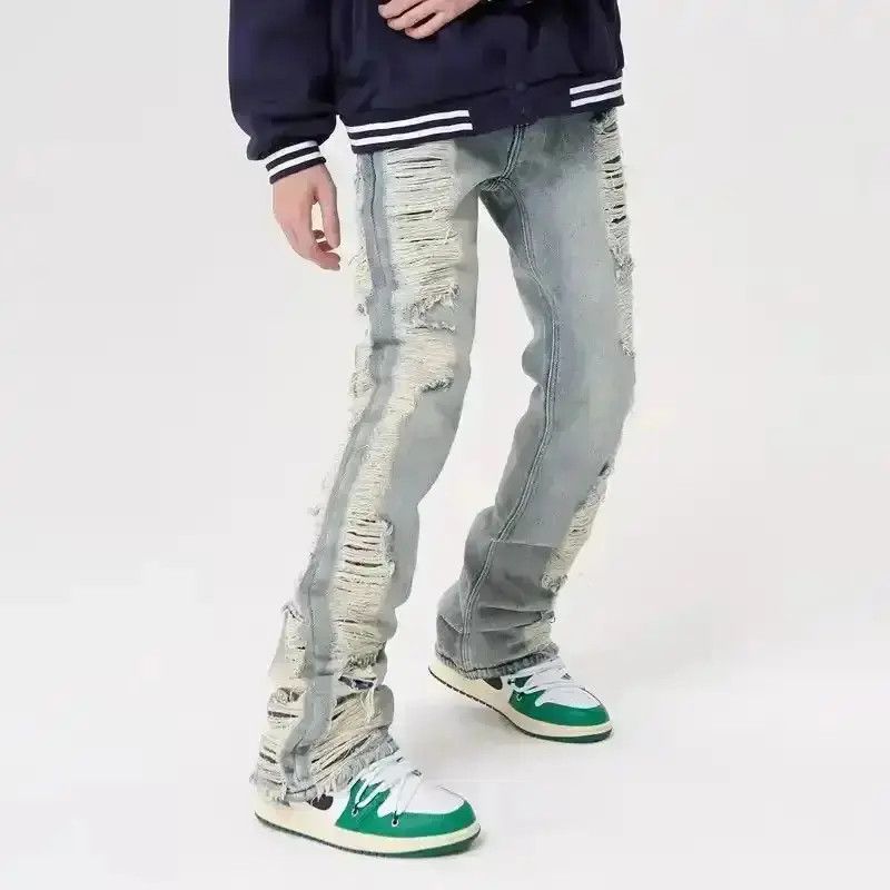 Japanese Brand Ropa Grunge Y2K Streetwear Hole Ripped Baggy Jeans Pants Size US 32 / EU 48 - 1 Thumbnail