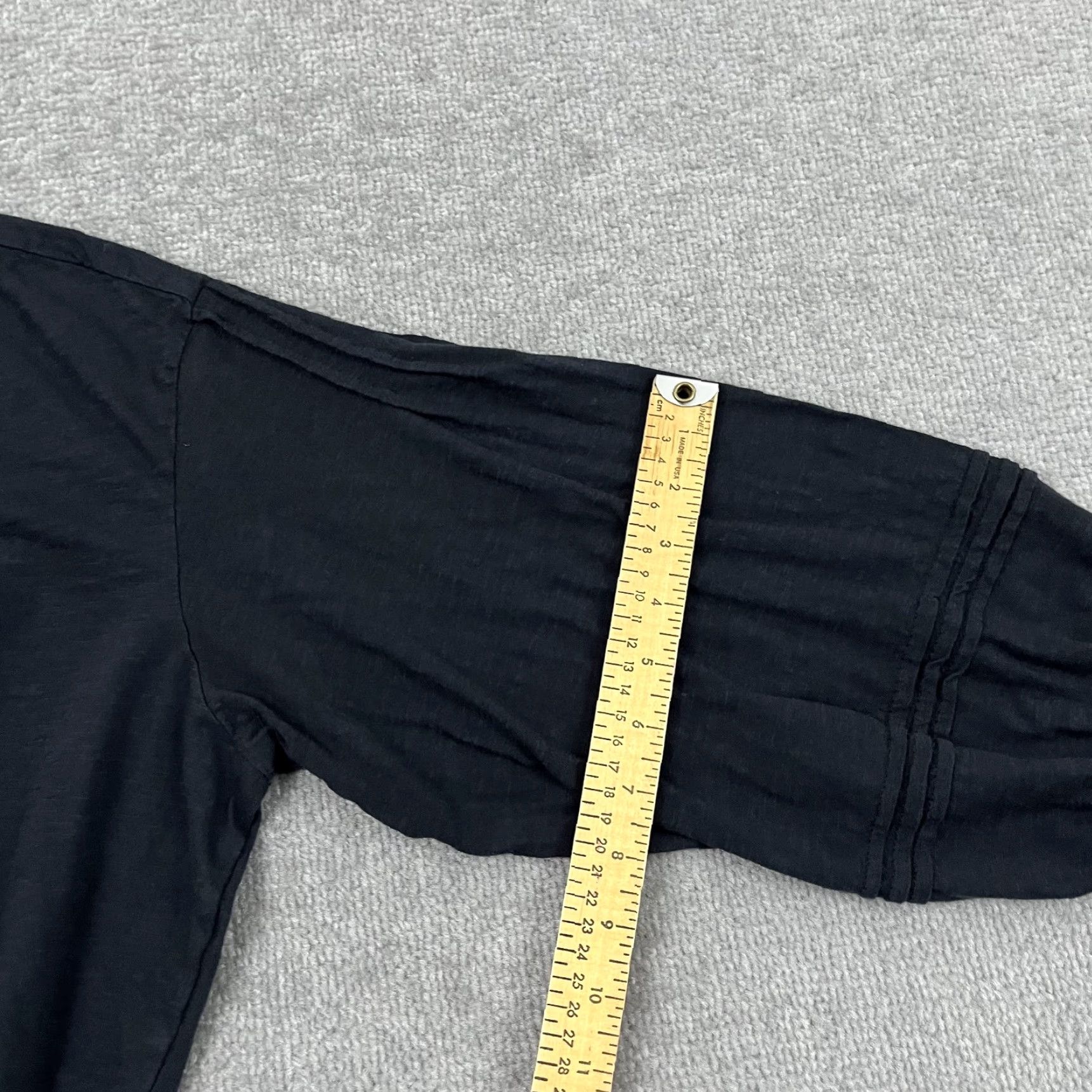 Lucky Brand Lucky Brand Blouse Women M Black Pintuck Ruffle Henley Crew Neck Long Sleeve Lightweight 100% Cotton Casual Womens Size M / US 6-8 / IT 42-44 - 7 Thumbnail