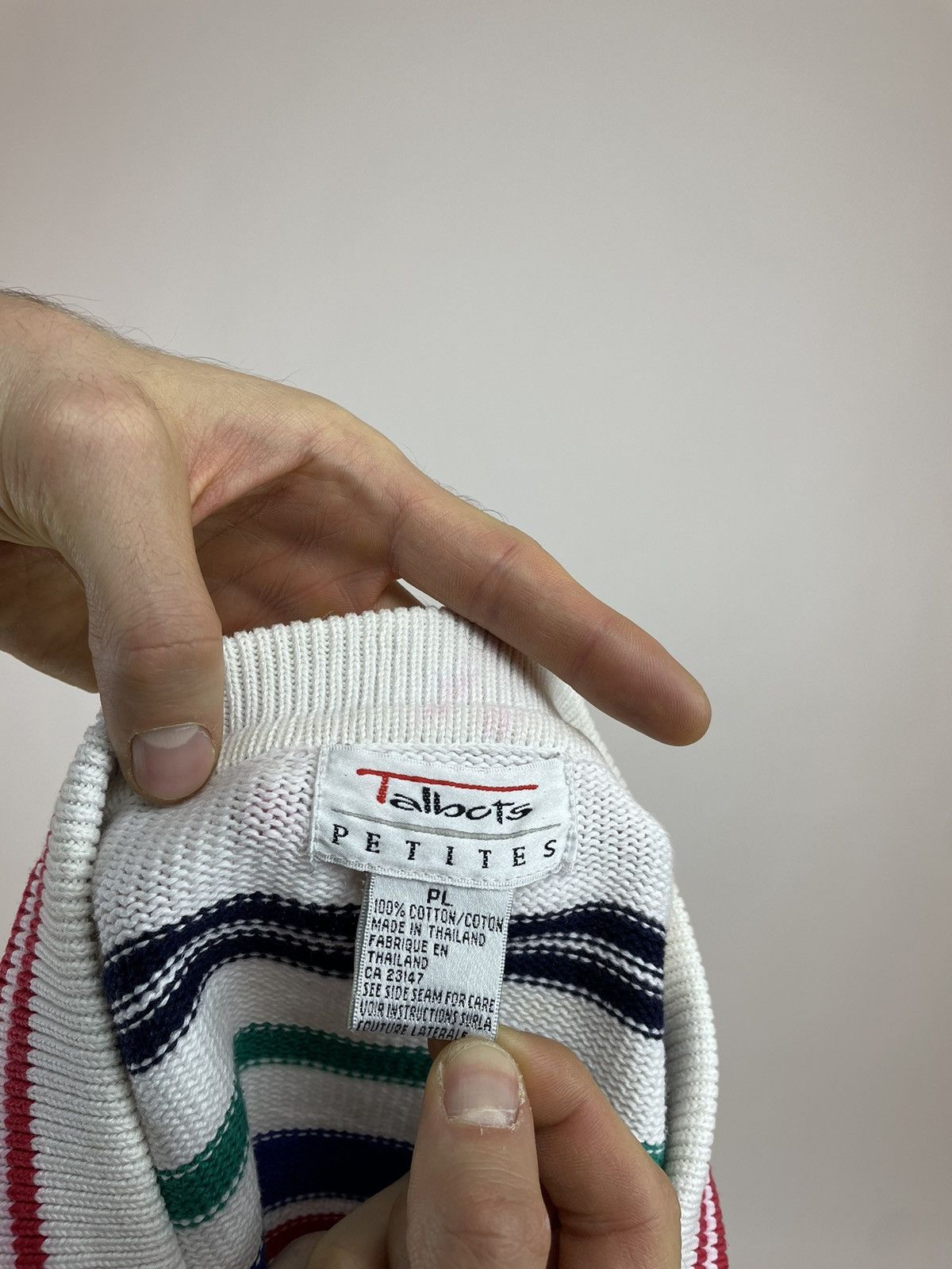 Japanese Brand × Vintage Talbots PETITES Vintage Knit Cotton Polo shirt Long sleeve Size L / US 10 / IT 46 - 7 Thumbnail