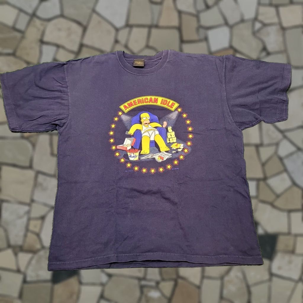 Changes VTG 2002 The Simpsons "American Idle" T-Shirt Mens 2XL Oversized Baggy Y2K Size US XXL / EU 58 / 5 - 1 Thumbnail